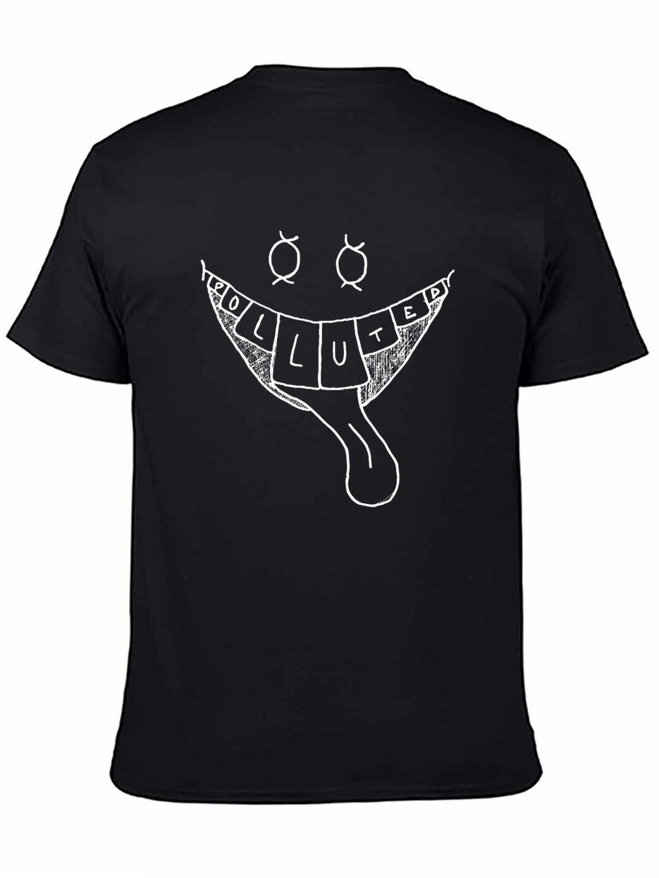 Polluted Graphic Print Black T-Shirt