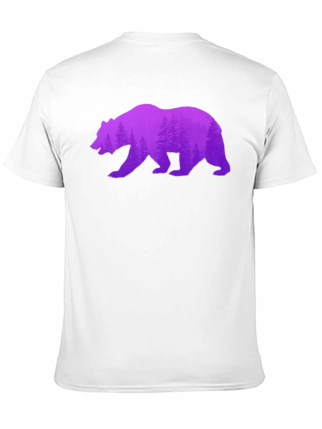 Bear Silhouette Forest Print Black Tee