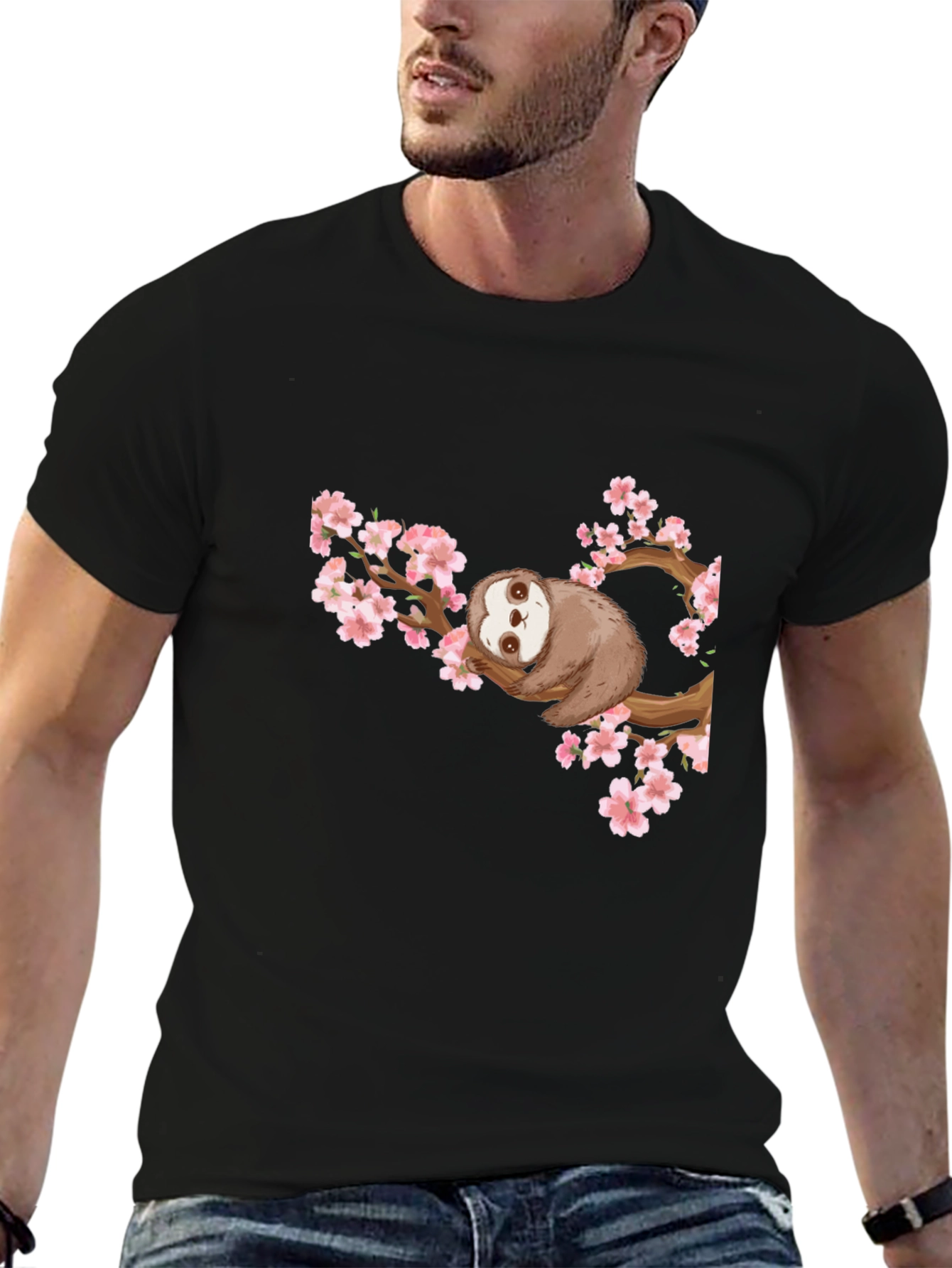 Sloth on Branch Graphic T-Shirt