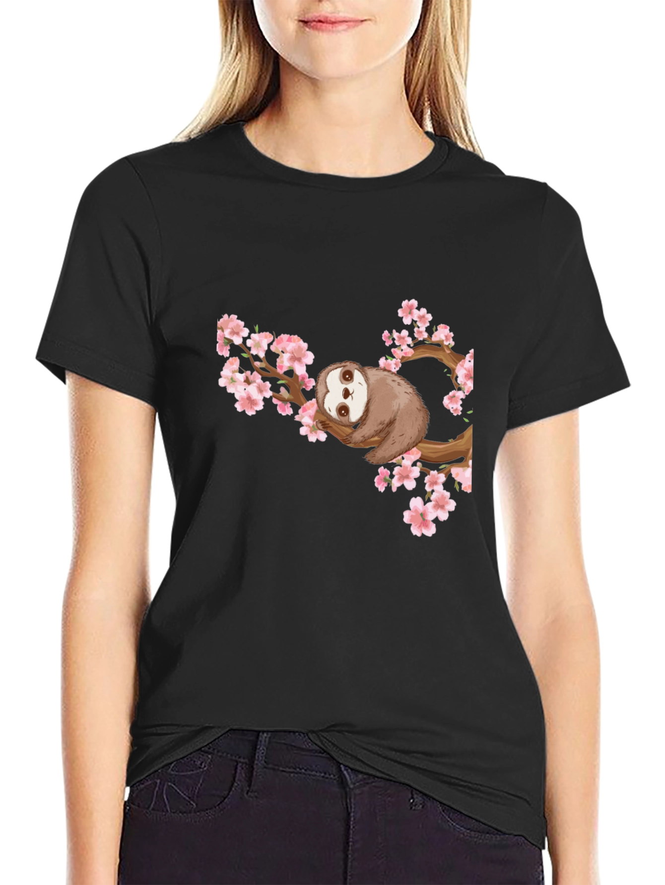 Sloth on Branch Graphic T-Shirt