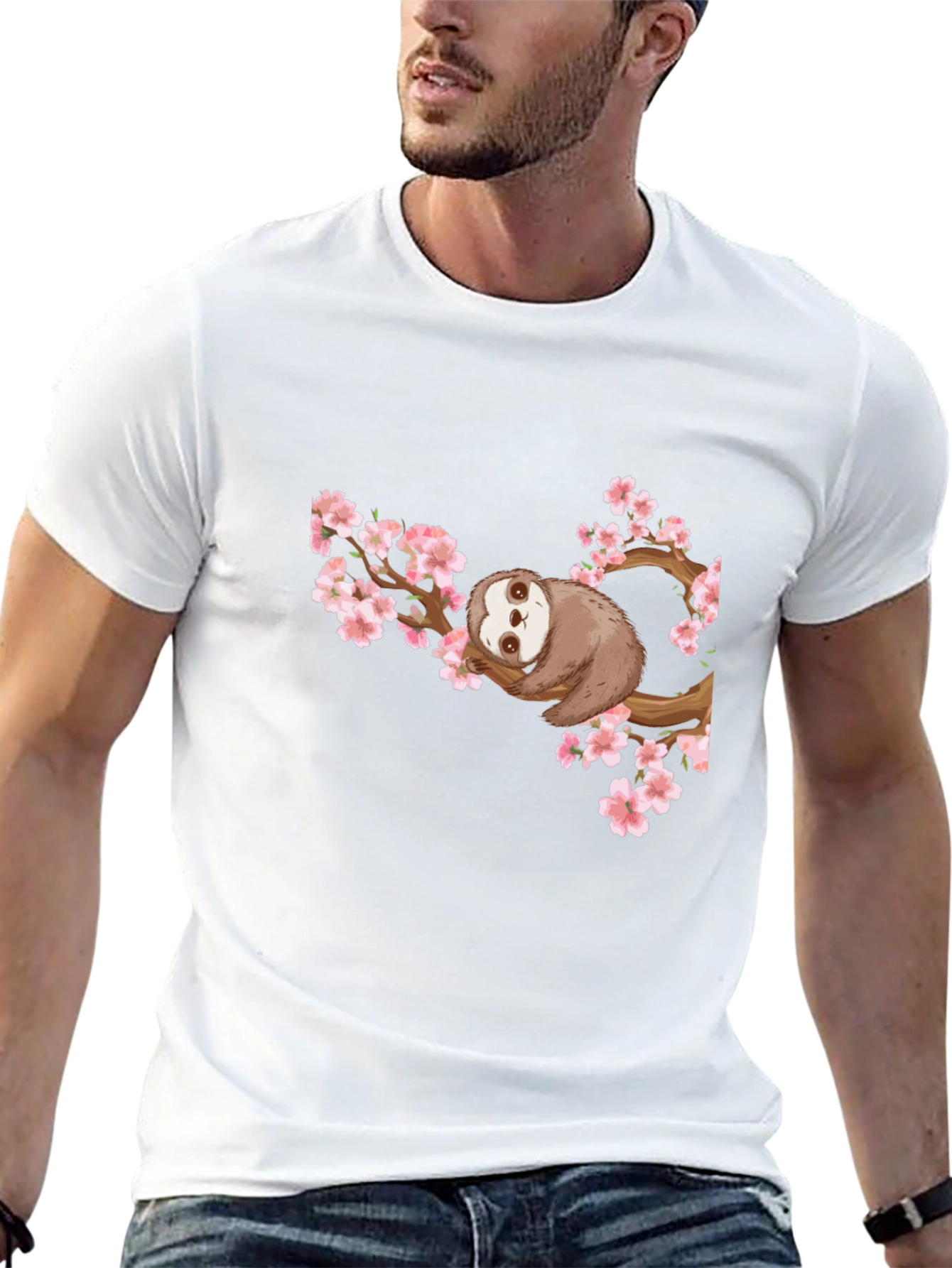 Sloth on Branch Graphic T-Shirt