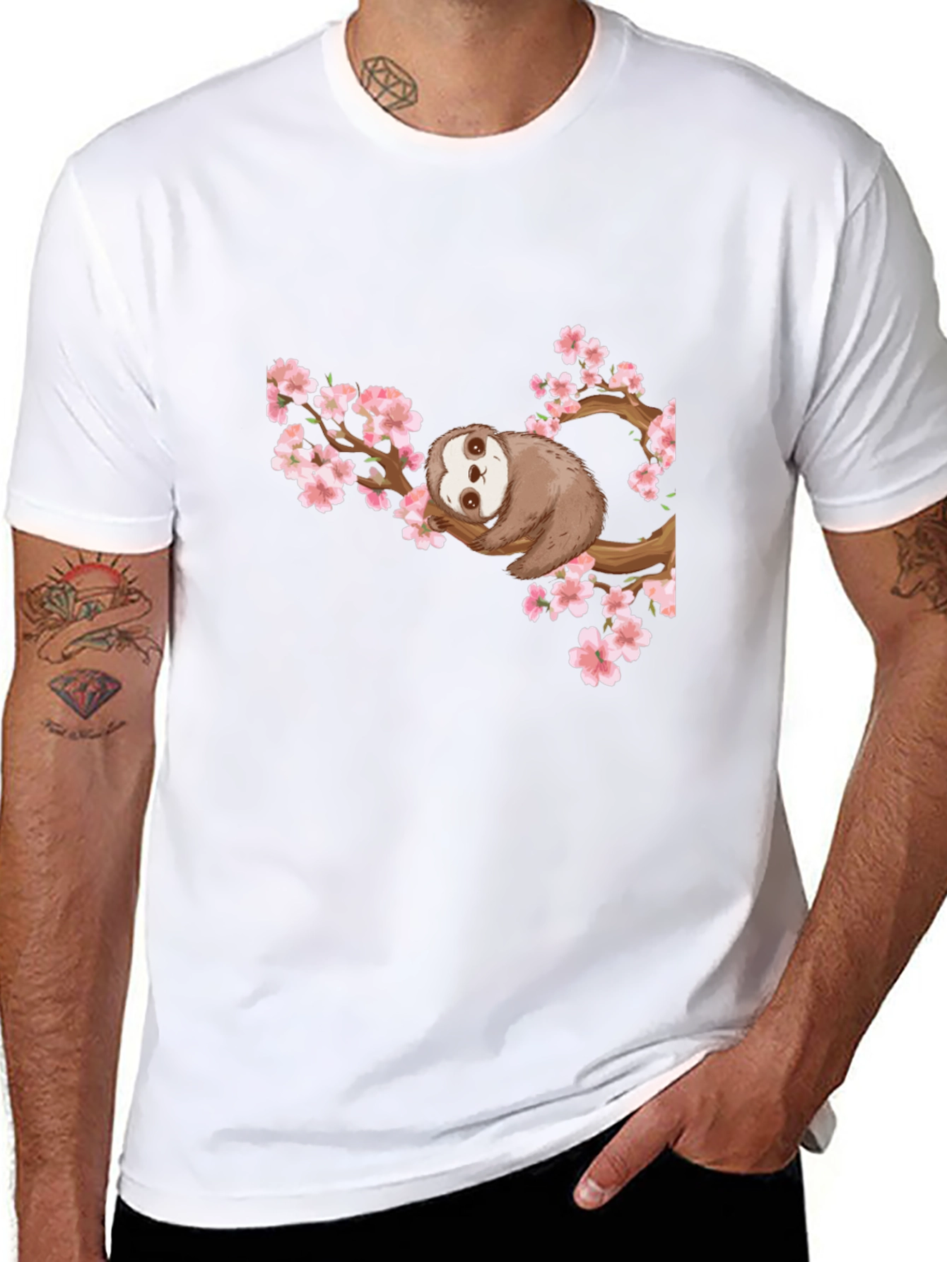 Sloth on Branch Graphic T-Shirt