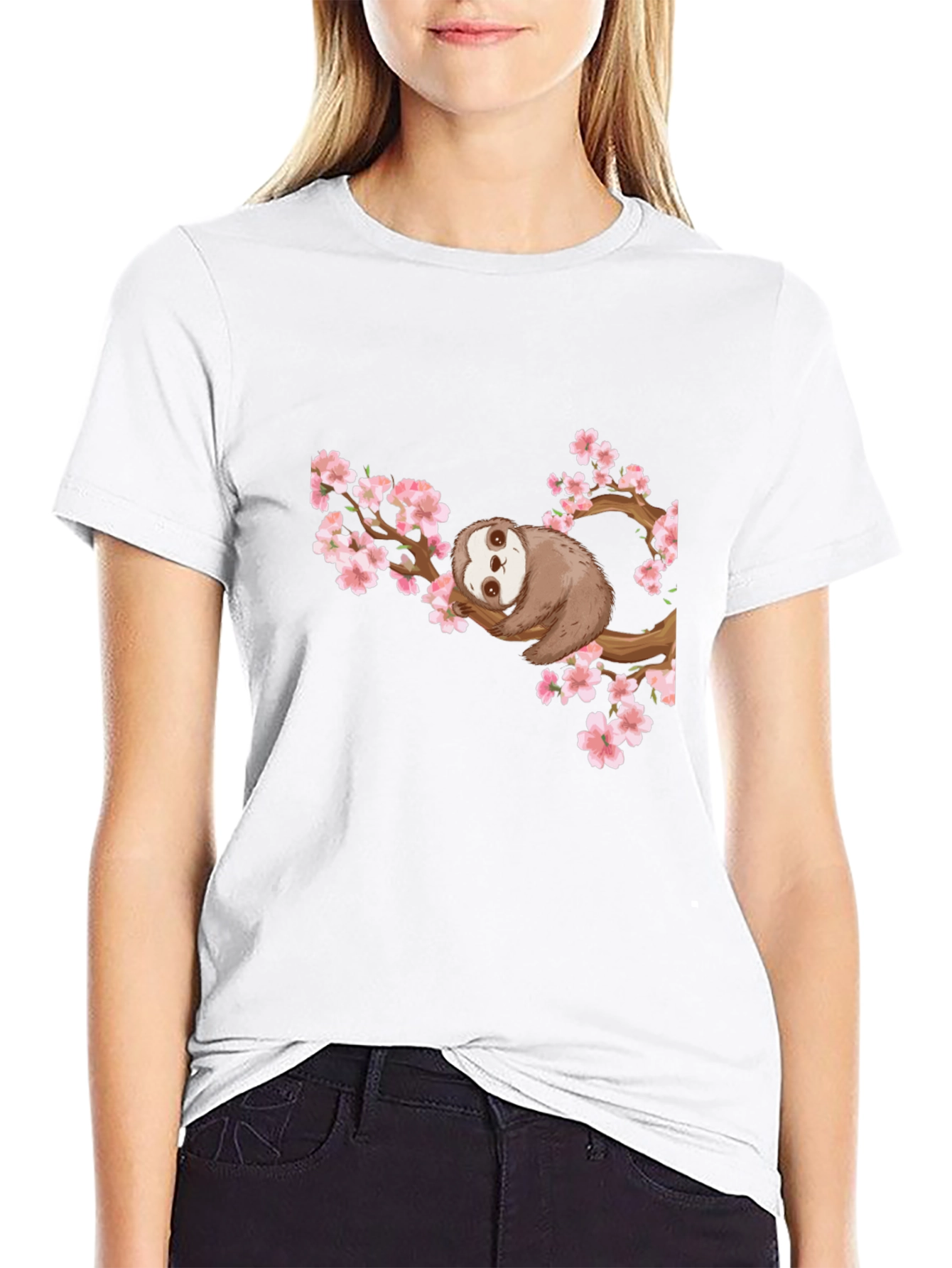 Sloth on Branch Graphic T-Shirt