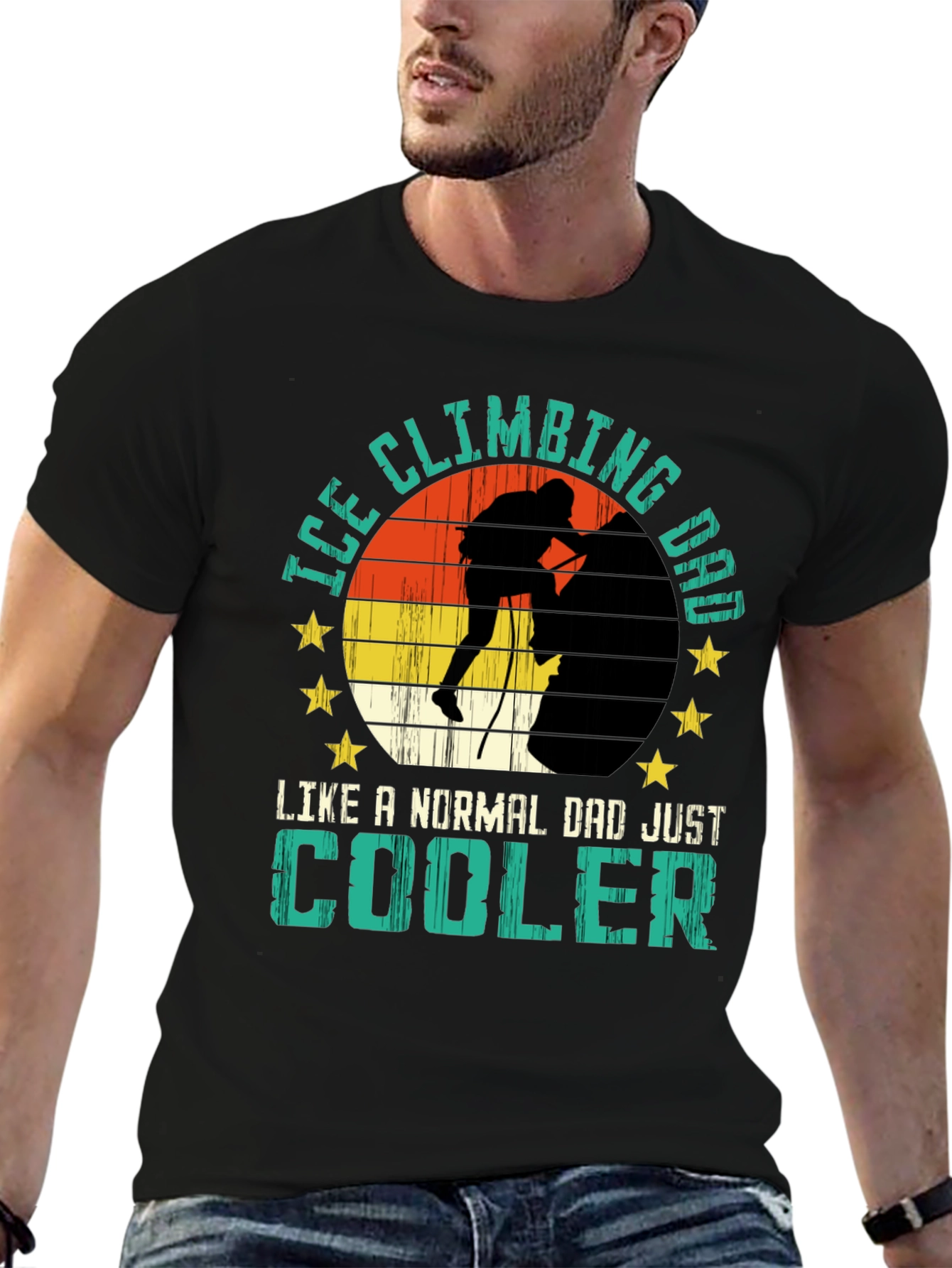 Ice Climbing Dad T-Shirt - Cool Climber Tee