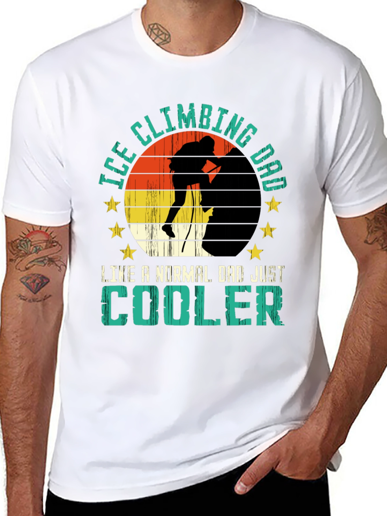 Ice Climbing Dad T-Shirt - Cool Climber Tee