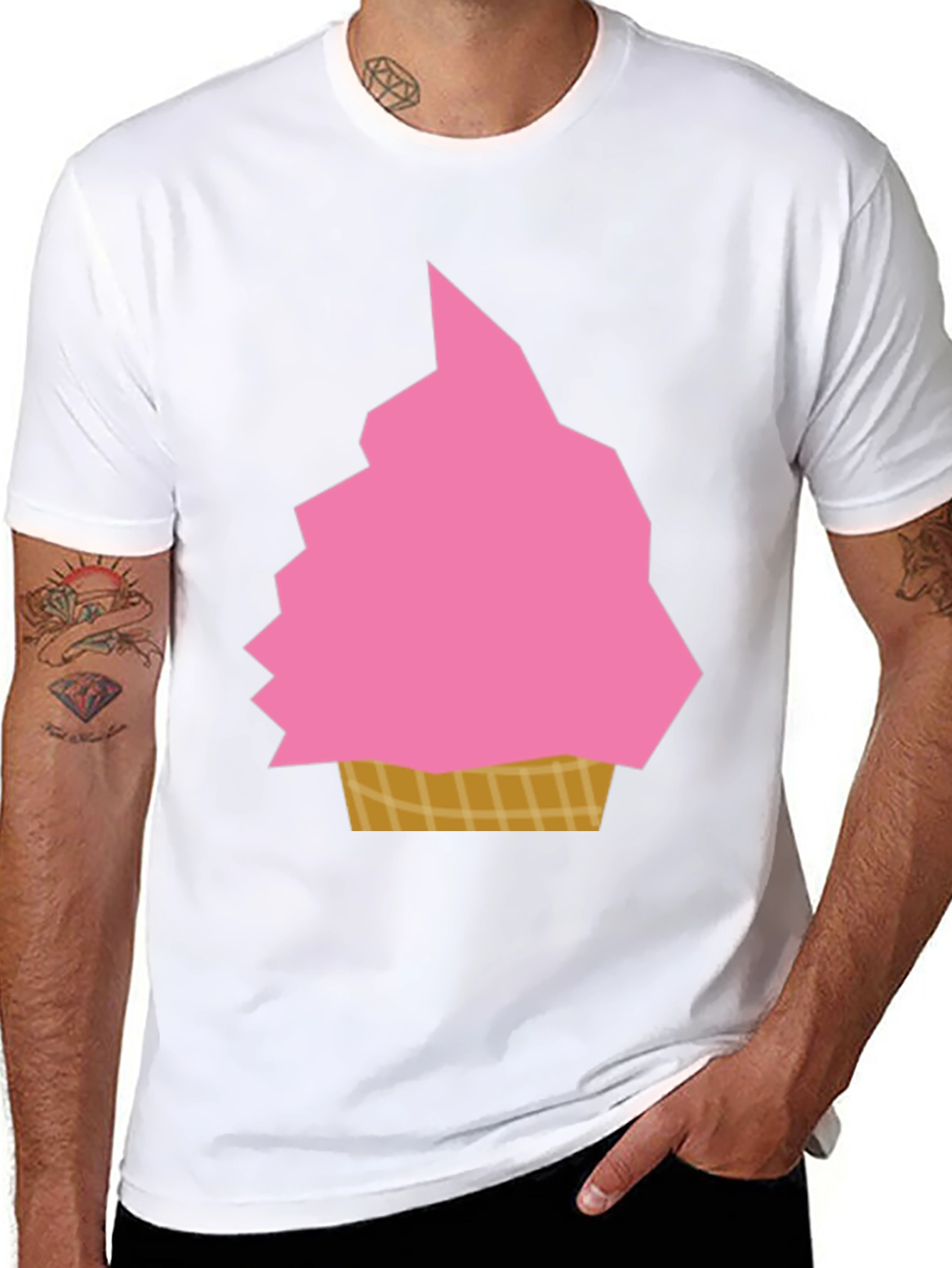 Pink Ice Cream Graphic Tee - Fun Summer Shirt