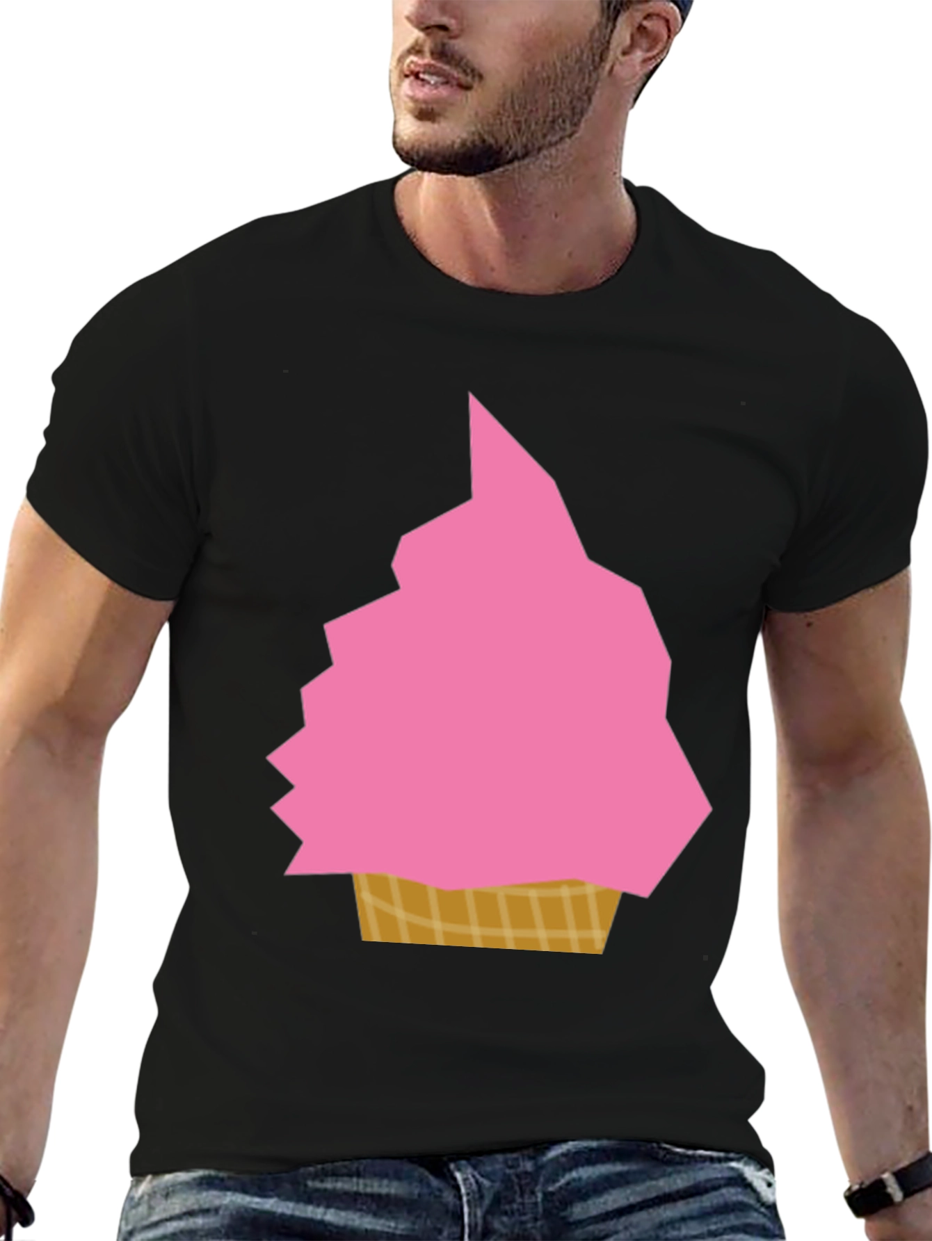 Pink Ice Cream Graphic Tee - Fun Summer Shirt