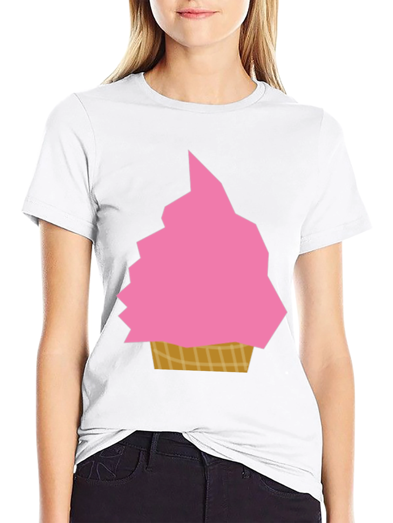 Pink Ice Cream Graphic Tee - Fun Summer Shirt