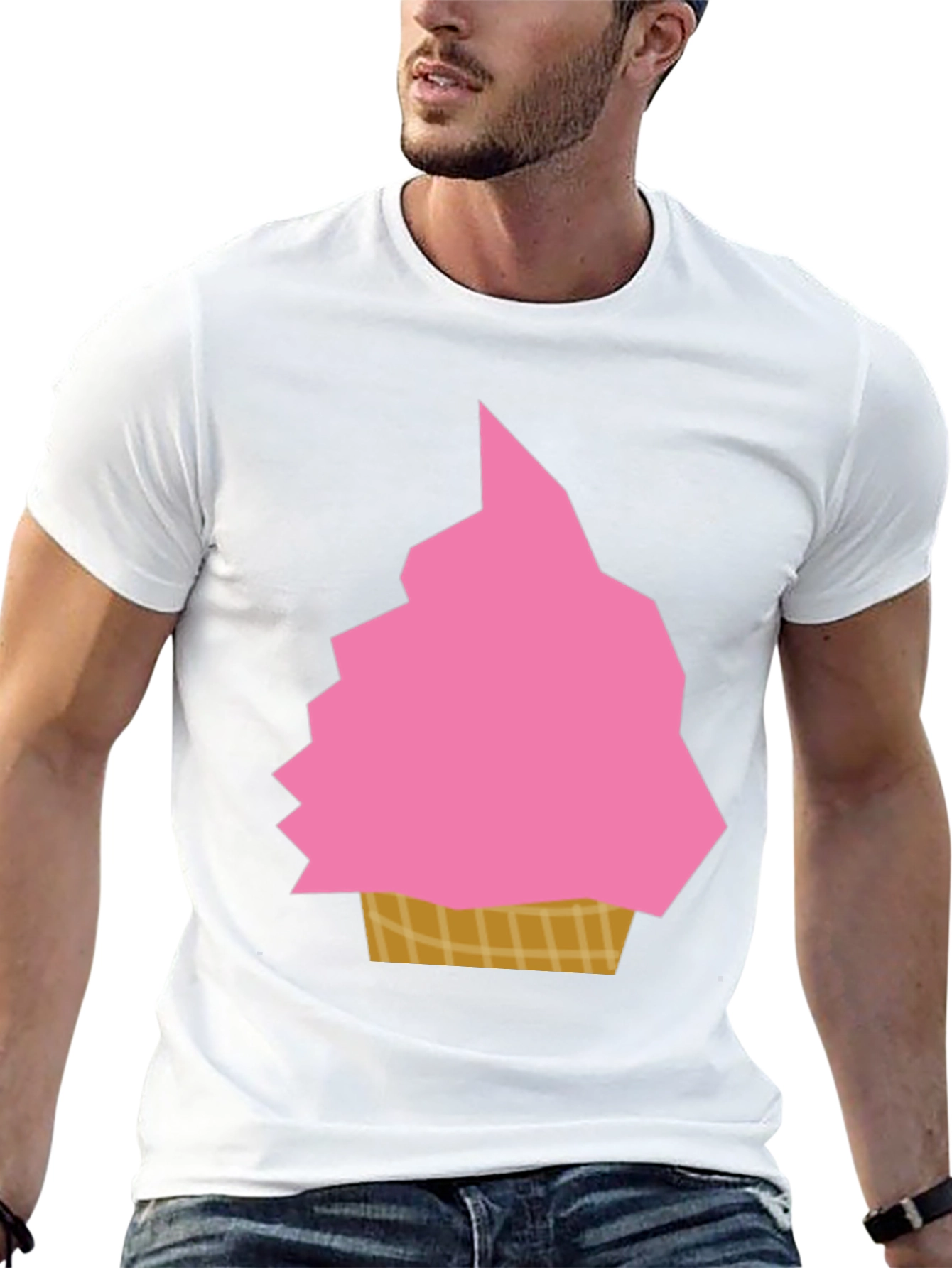 Pink Ice Cream Graphic Tee - Fun Summer Shirt