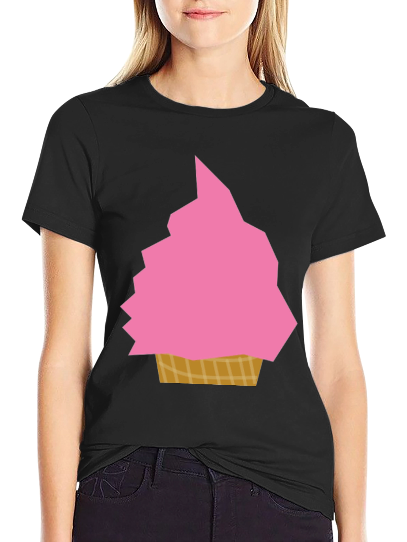 Pink Ice Cream Graphic Tee - Fun Summer Shirt