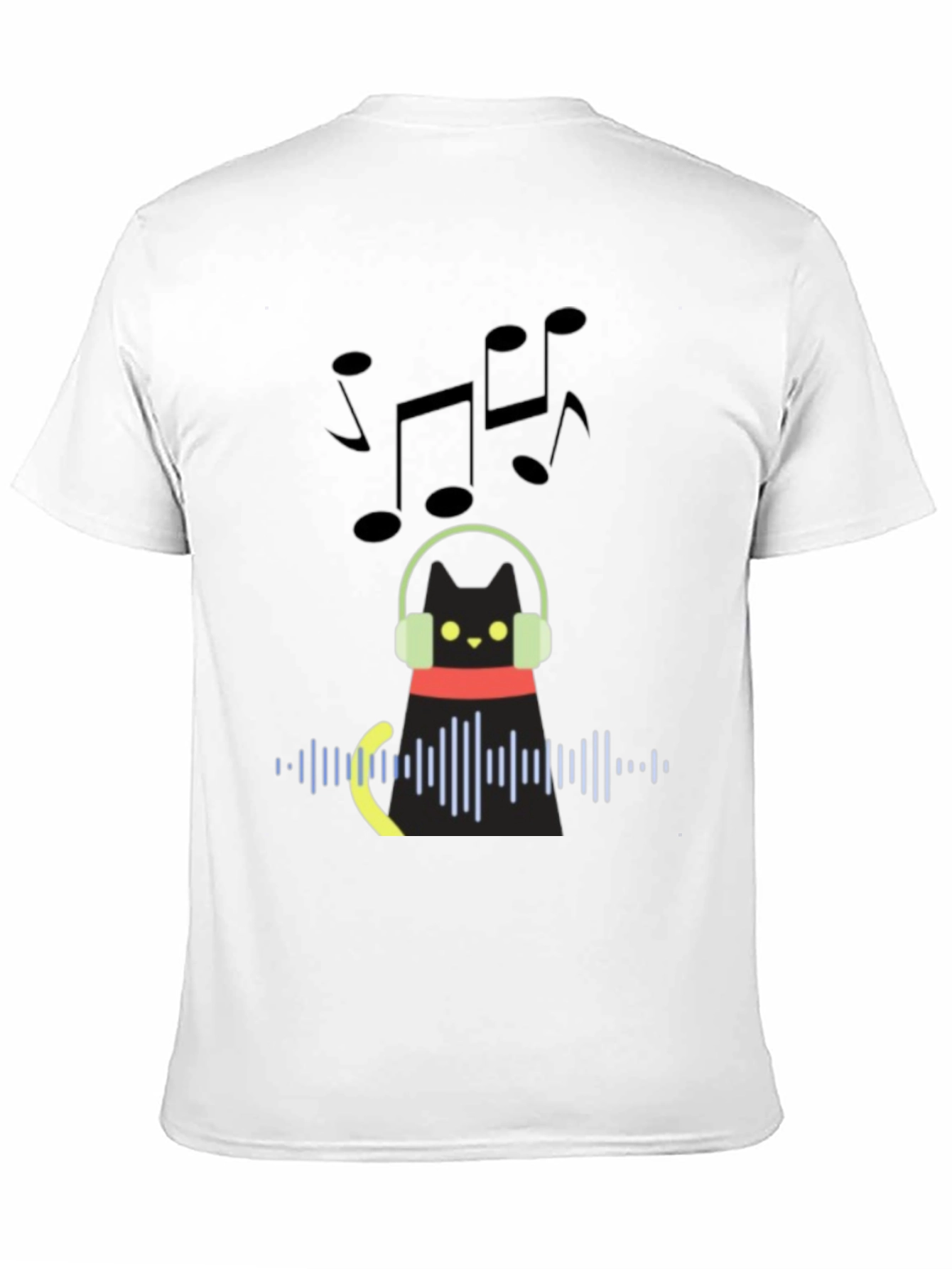 Cat DJ Graphic Tee - Black