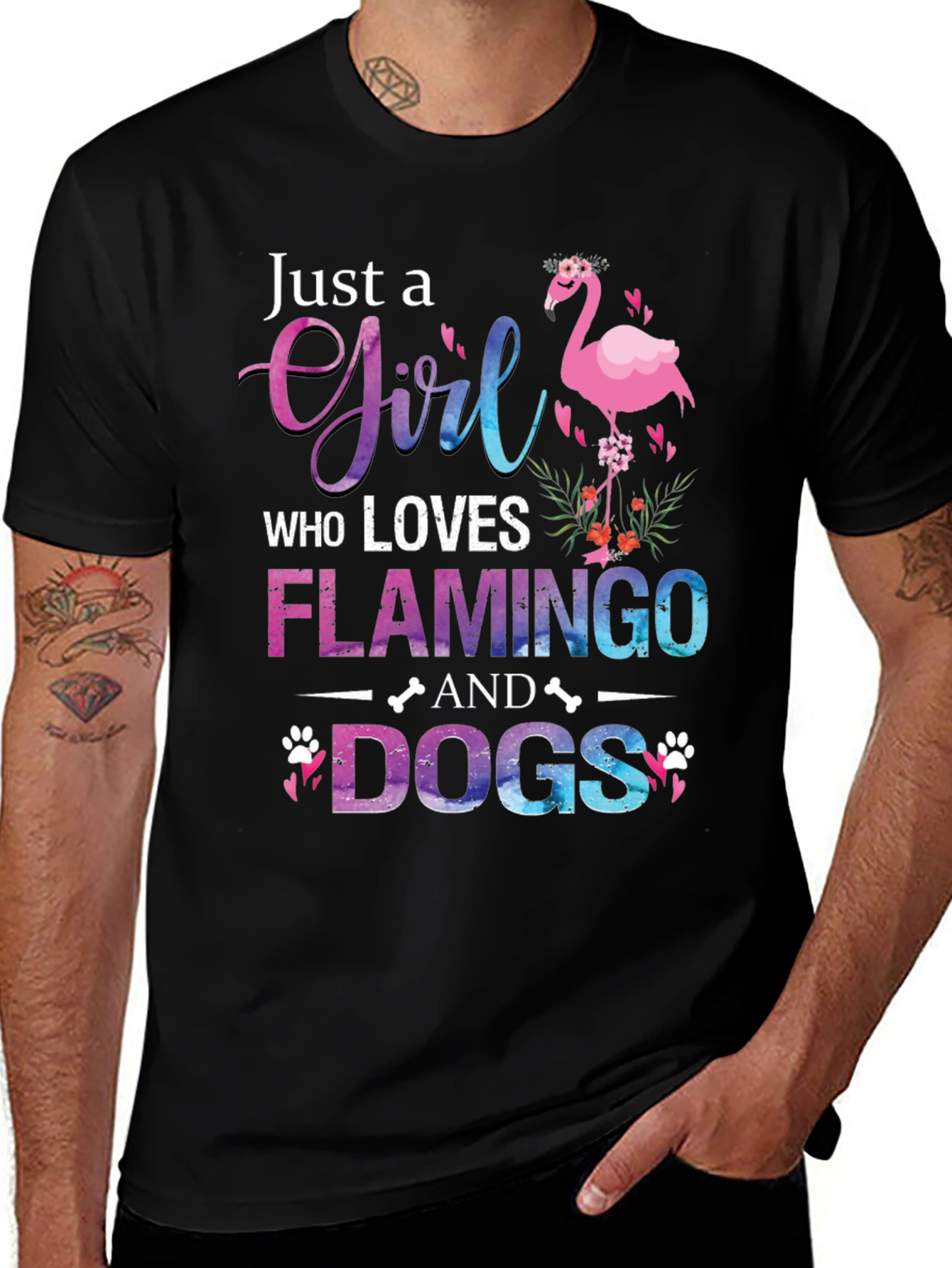 Flamingo and Dog Lover T-Shirt