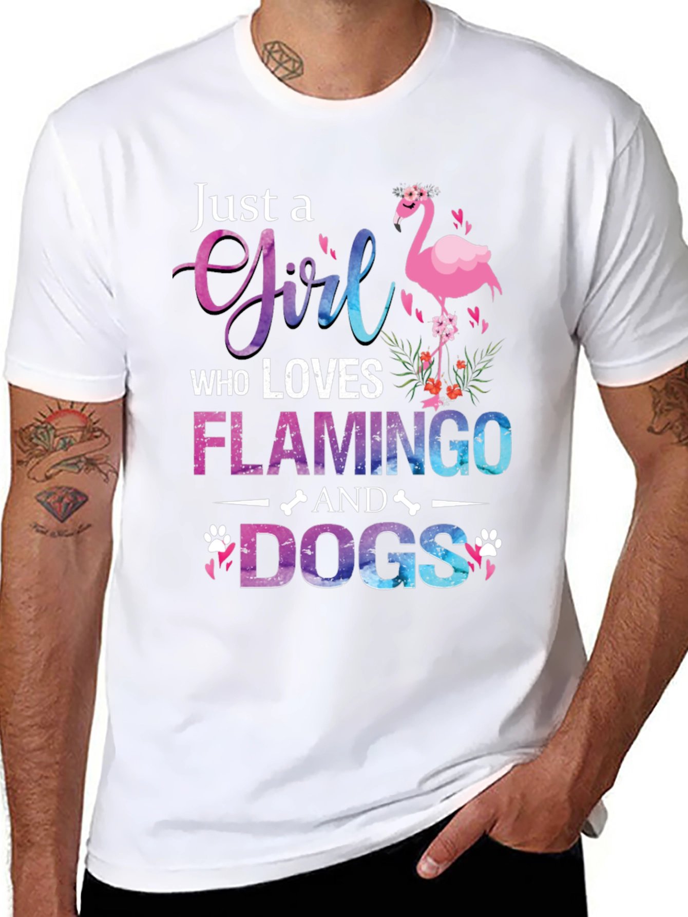 Flamingo and Dog Lover T-Shirt