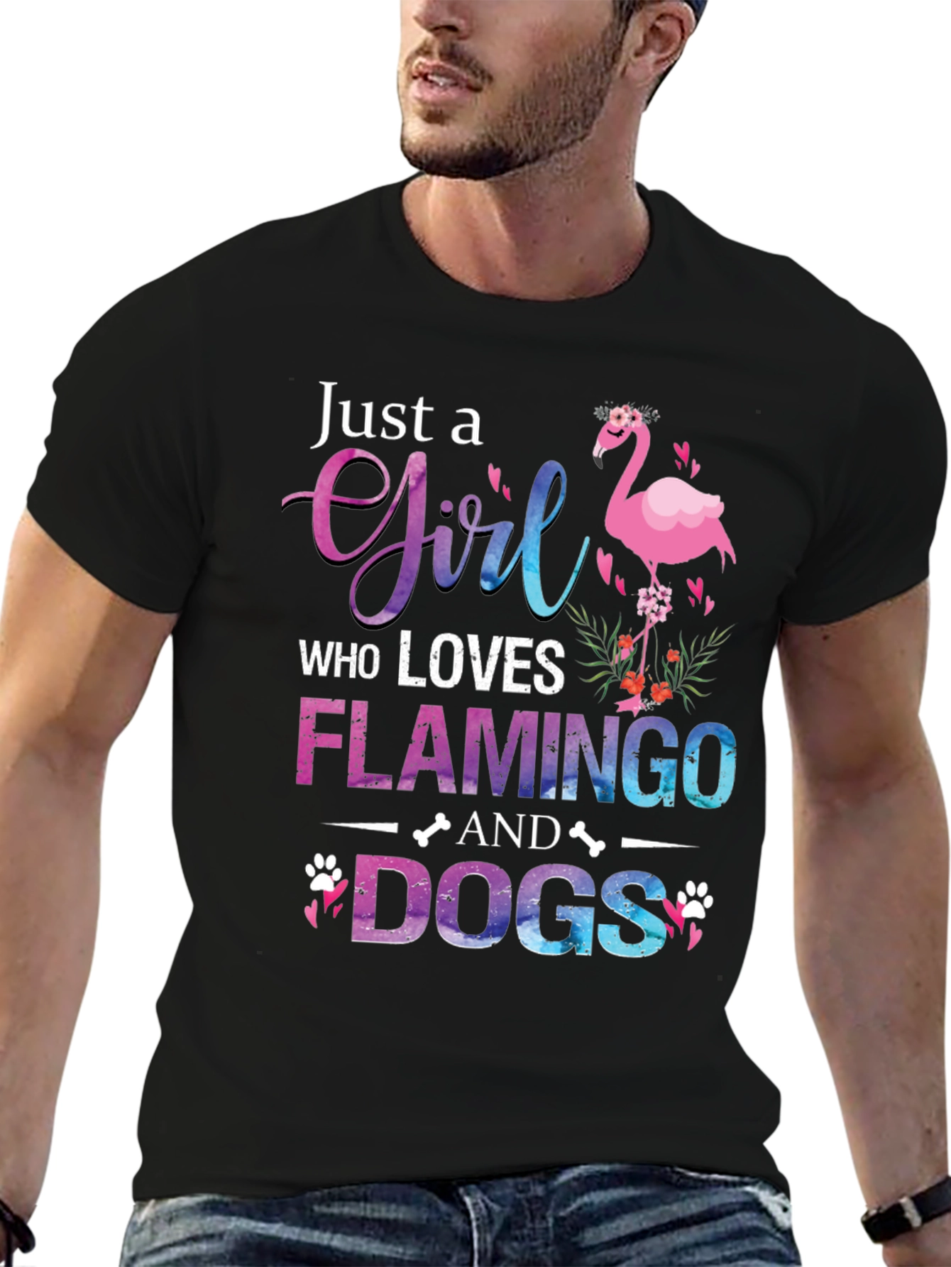 Flamingo and Dog Lover T-Shirt