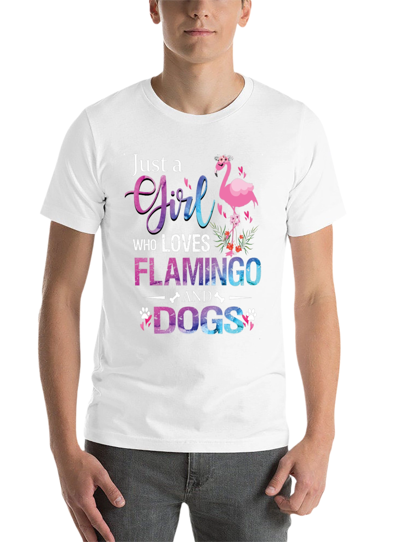 Flamingo and Dog Lover T-Shirt