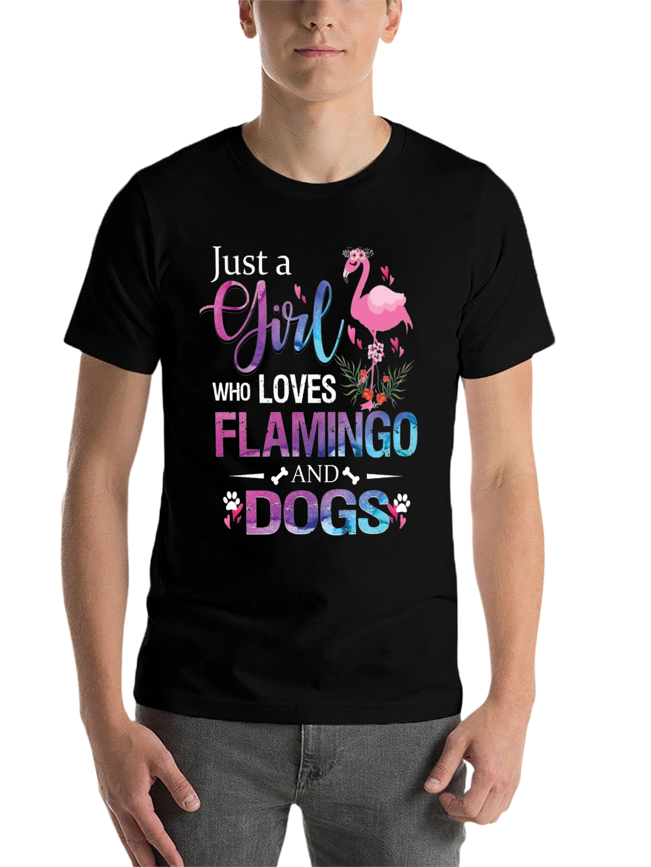 Flamingo and Dog Lover T-Shirt