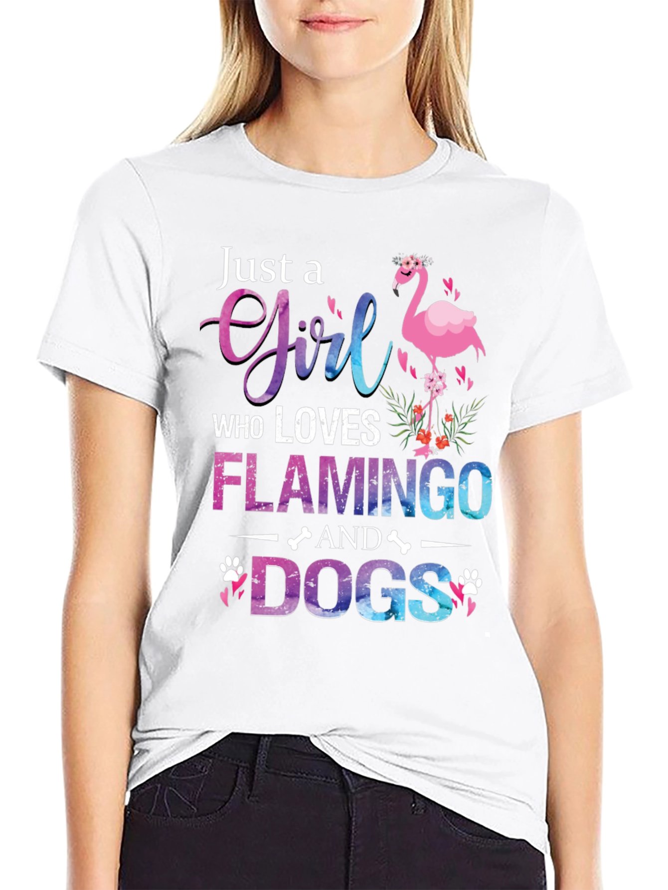 Flamingo and Dog Lover T-Shirt