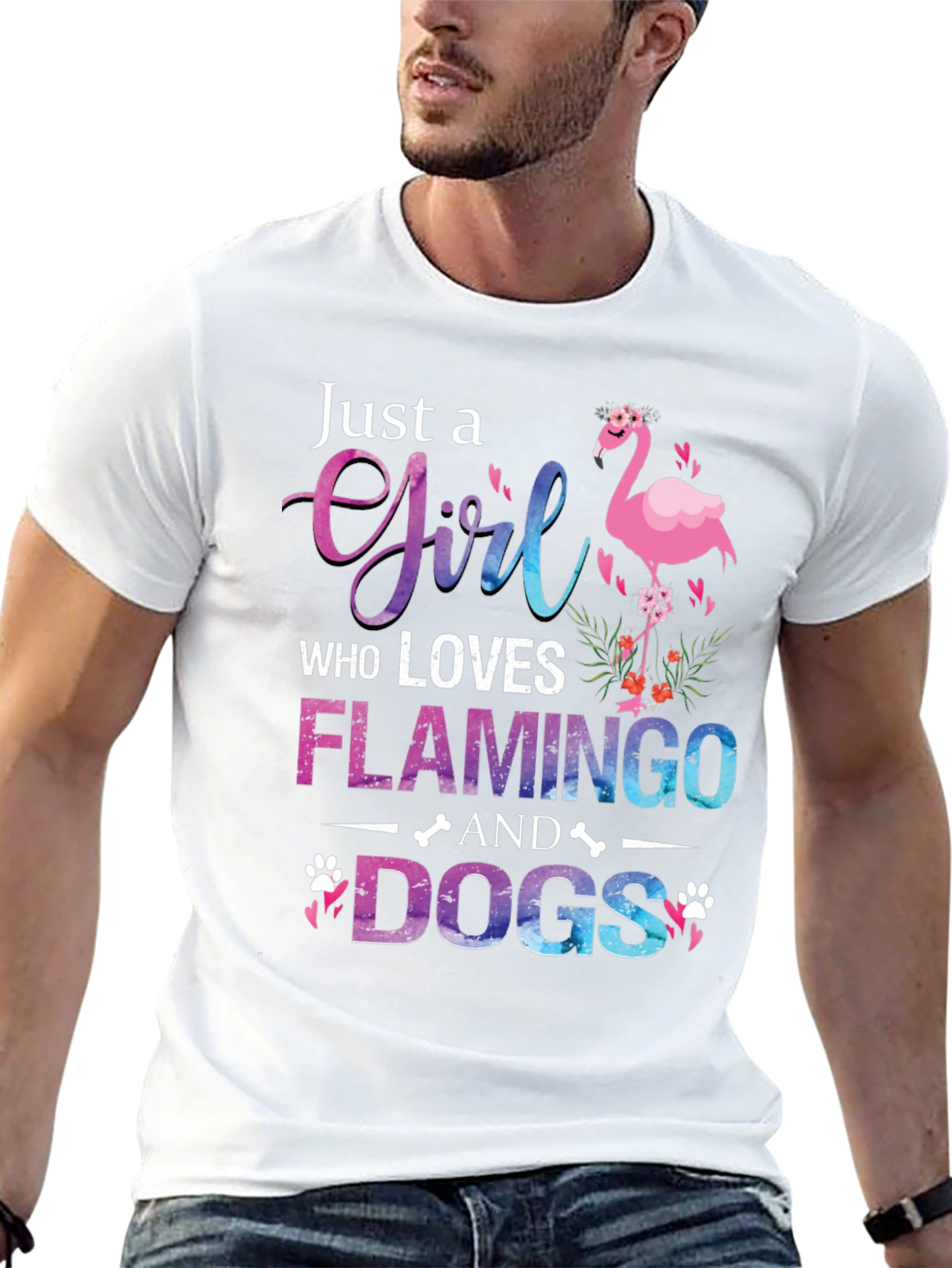 Flamingo and Dog Lover T-Shirt