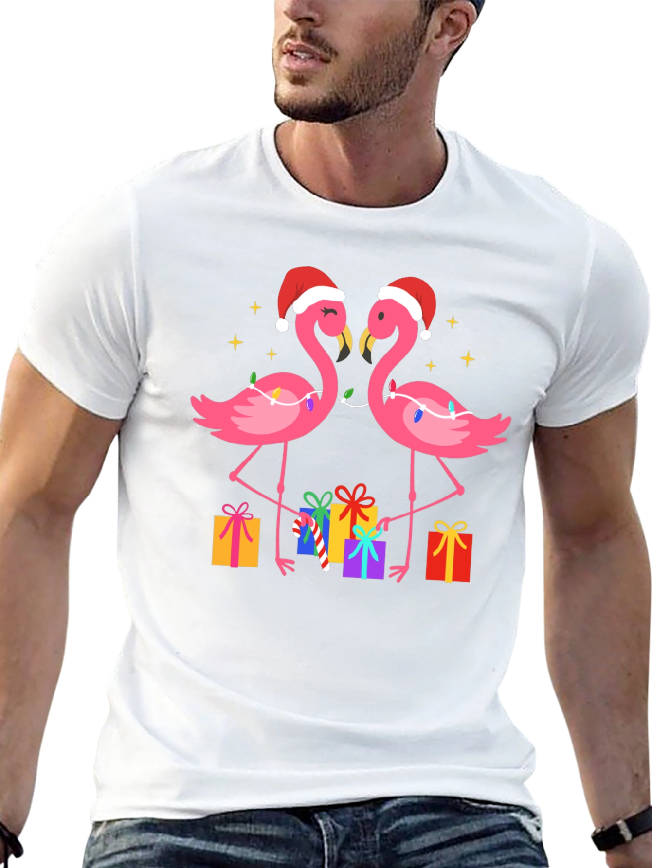 Festive Flamingo Christmas T-Shirt