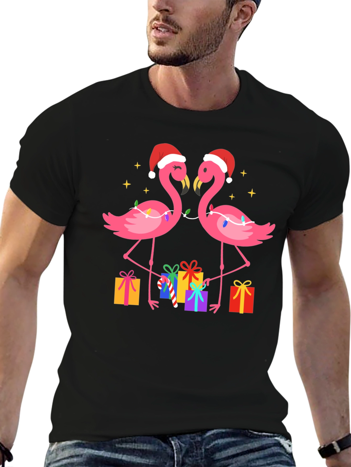 Festive Flamingo Christmas T-Shirt