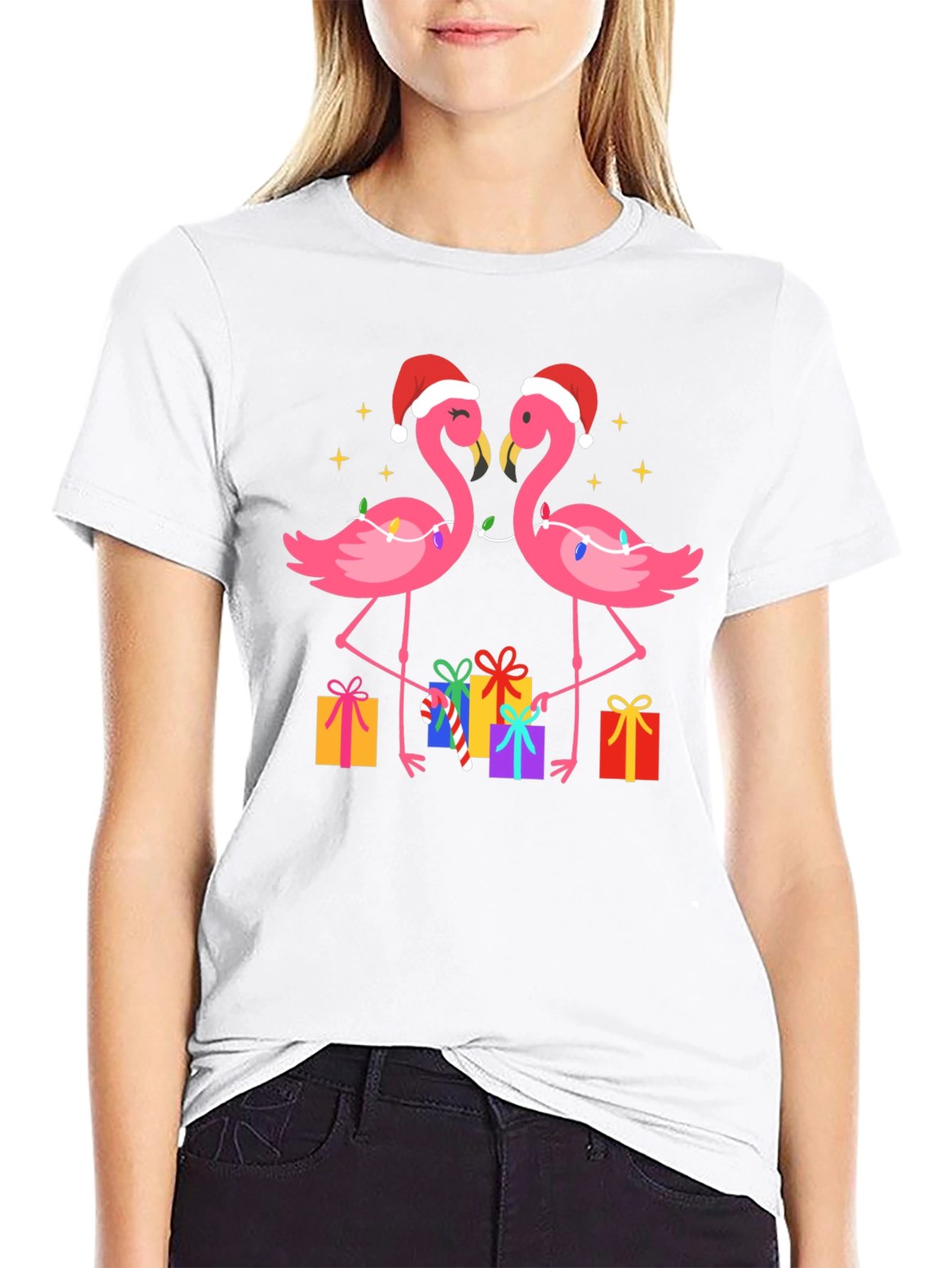 Festive Flamingo Christmas T-Shirt