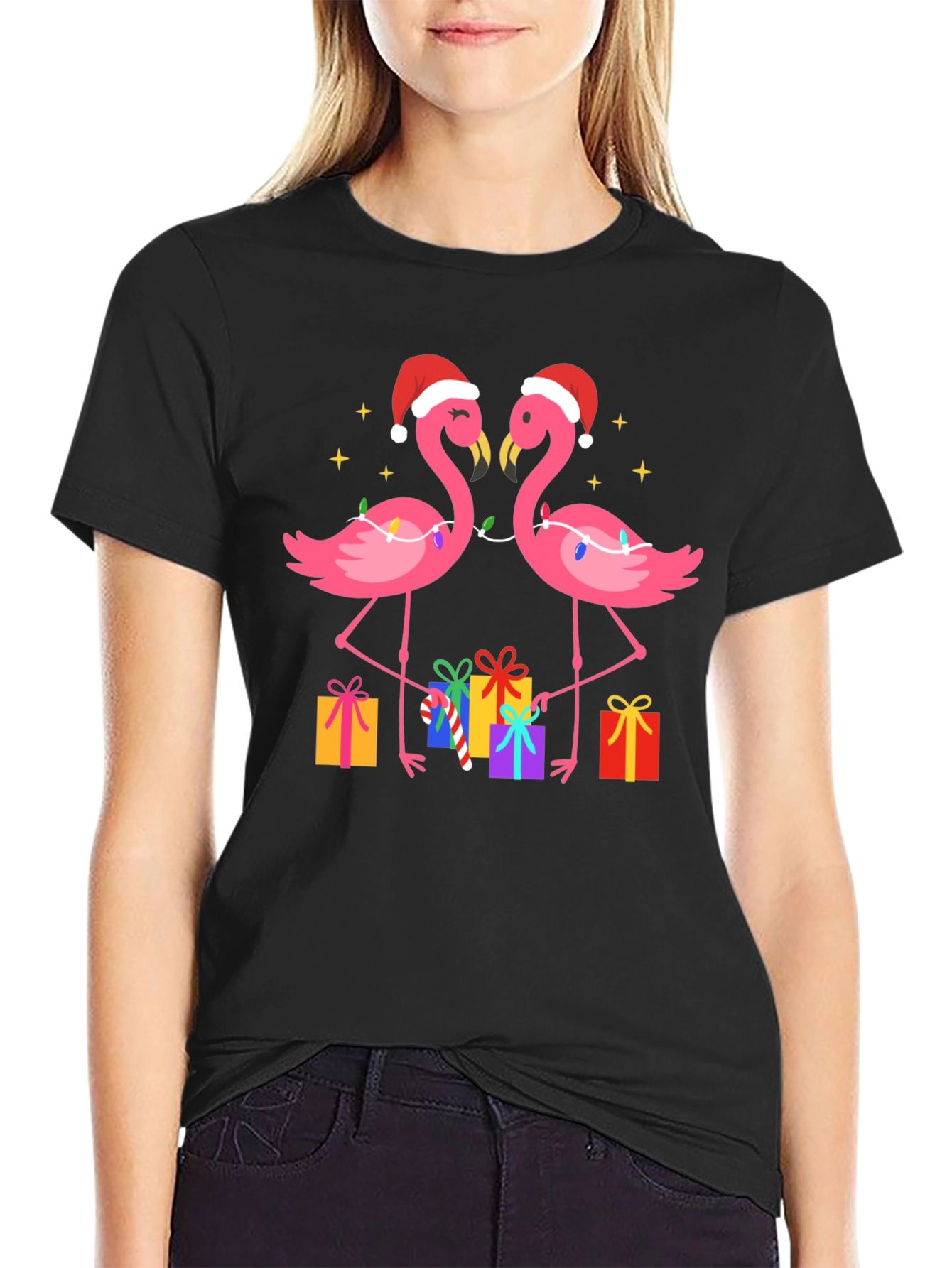 Festive Flamingo Christmas T-Shirt