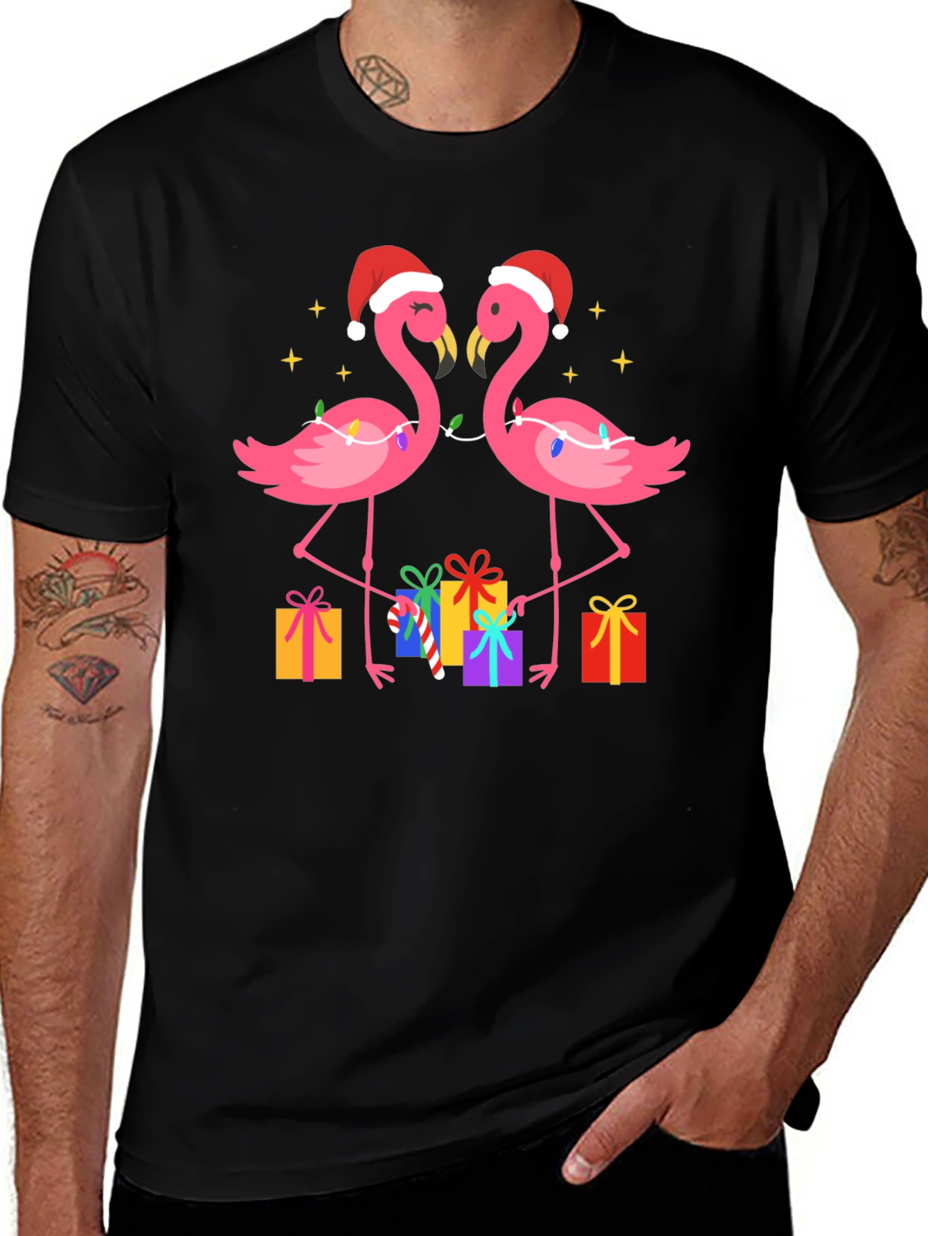Festive Flamingo Christmas T-Shirt