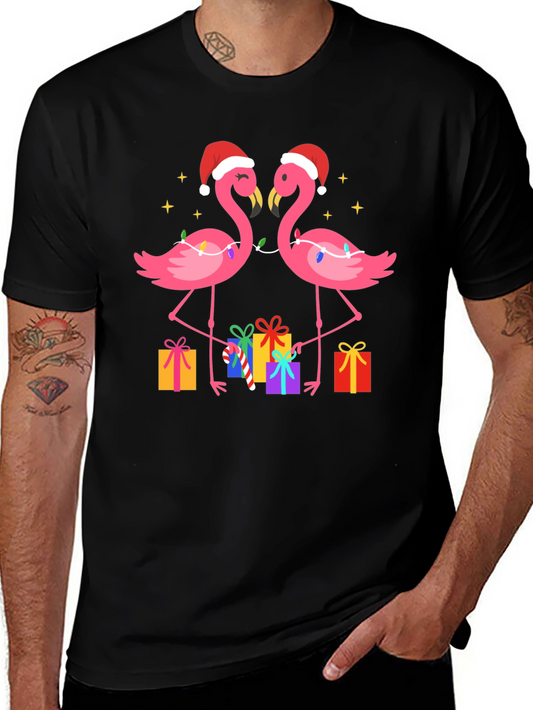 Festive Flamingo Christmas T-Shirt