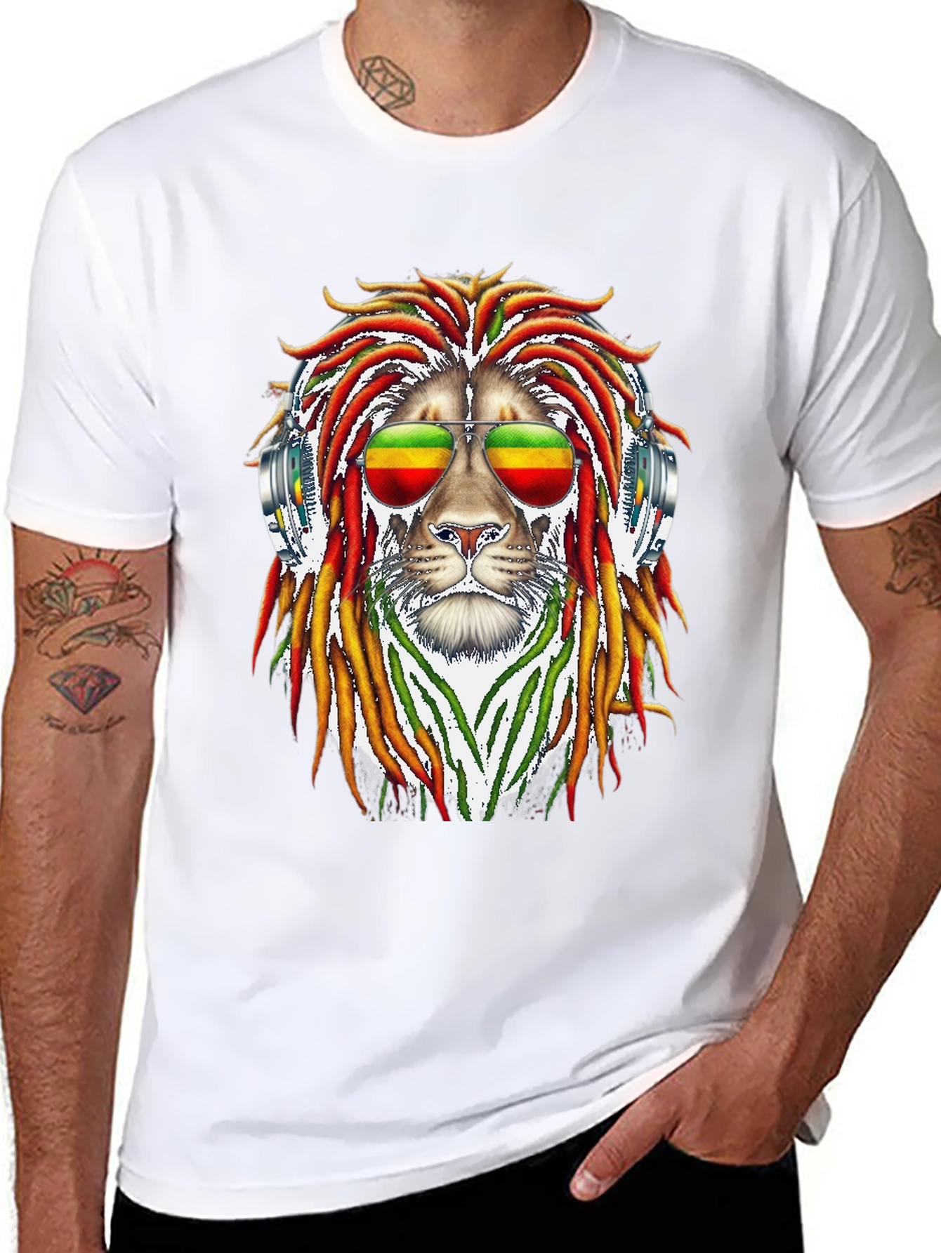 Rasta Lion Graphic Tee - Reggae Style