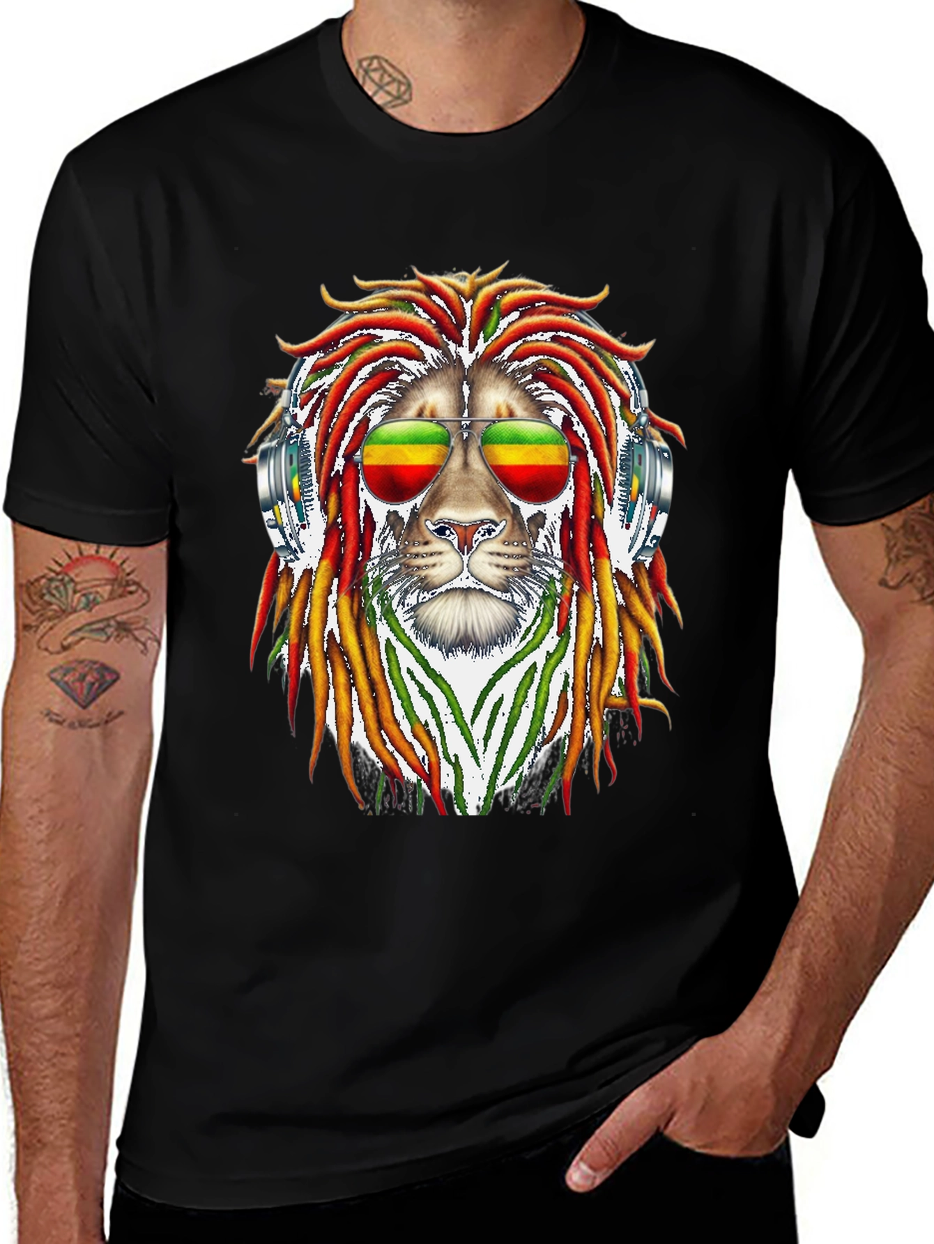 Rasta Lion Graphic Tee - Reggae Style