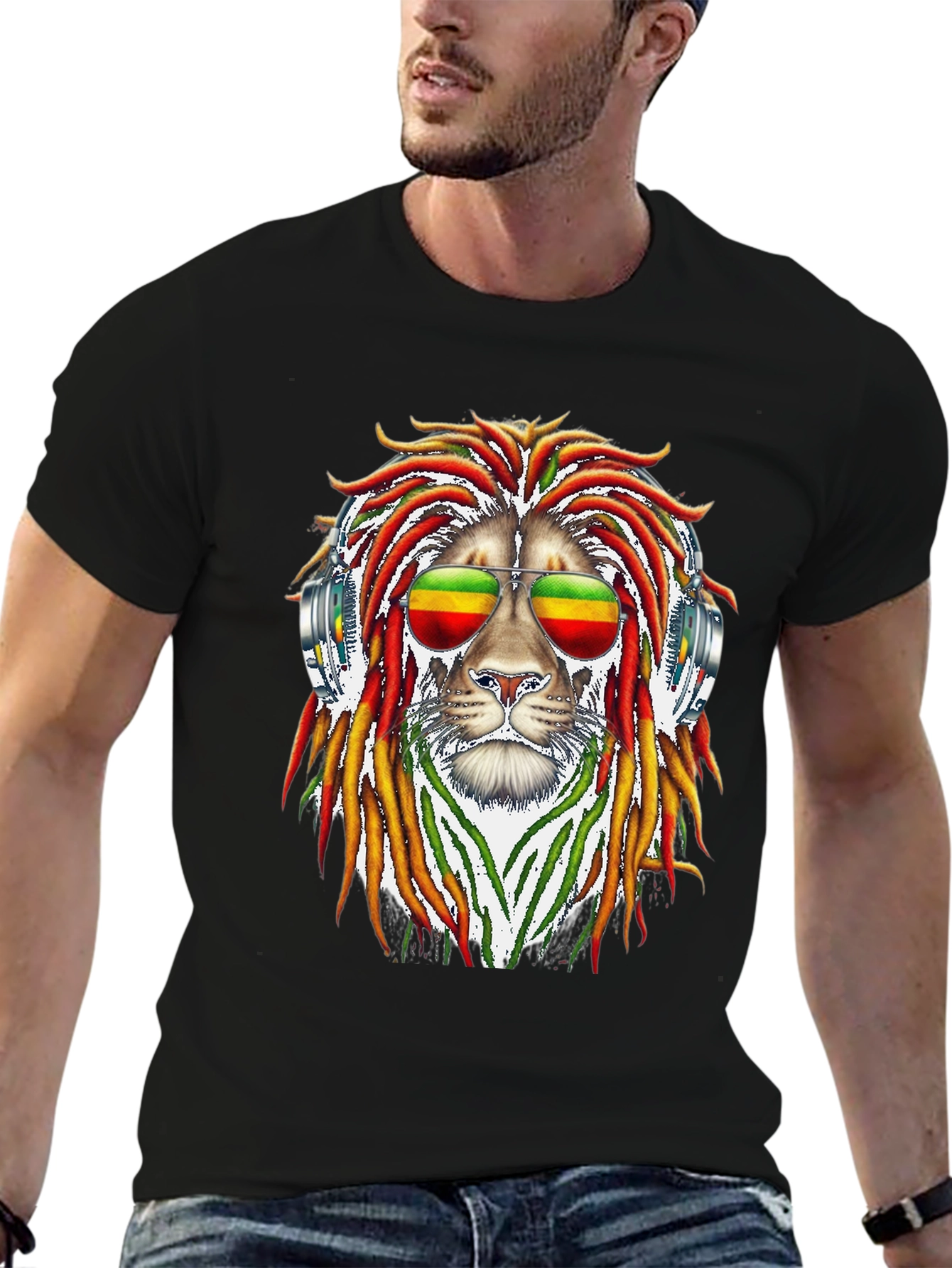 Rasta Lion Graphic Tee - Reggae Style