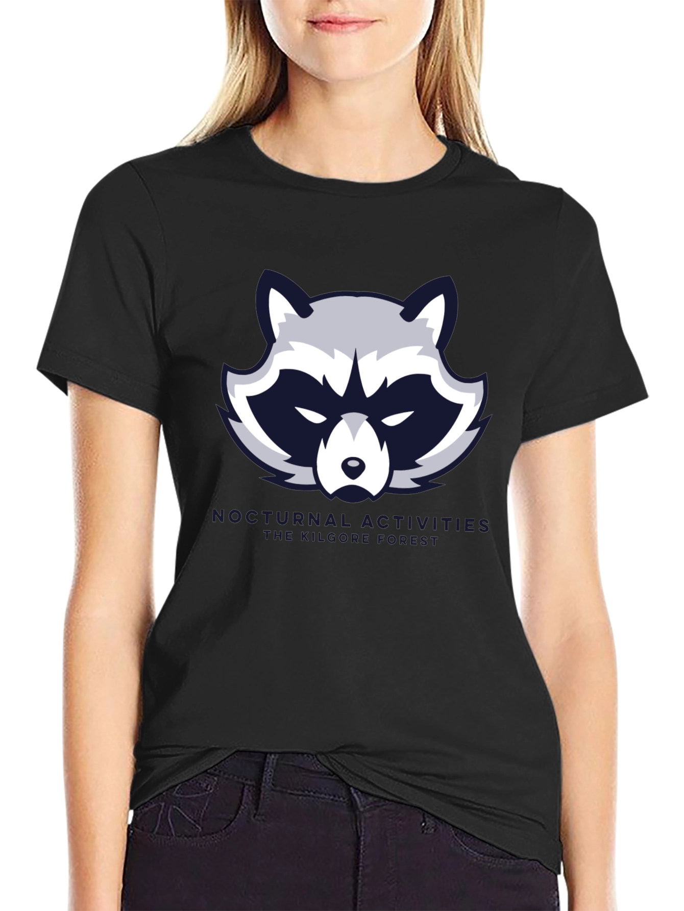 Nocturnal Activities Raccoon Graphic Tee