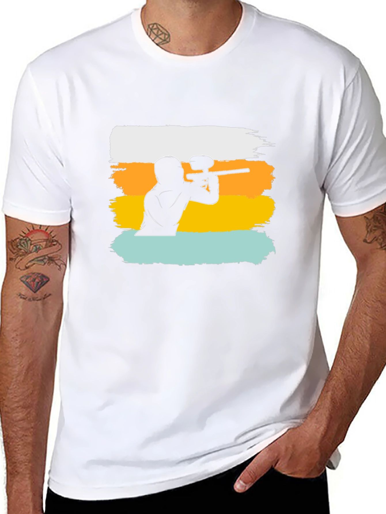 Paintball Player Graphic Tee - Cool Casual Shirt