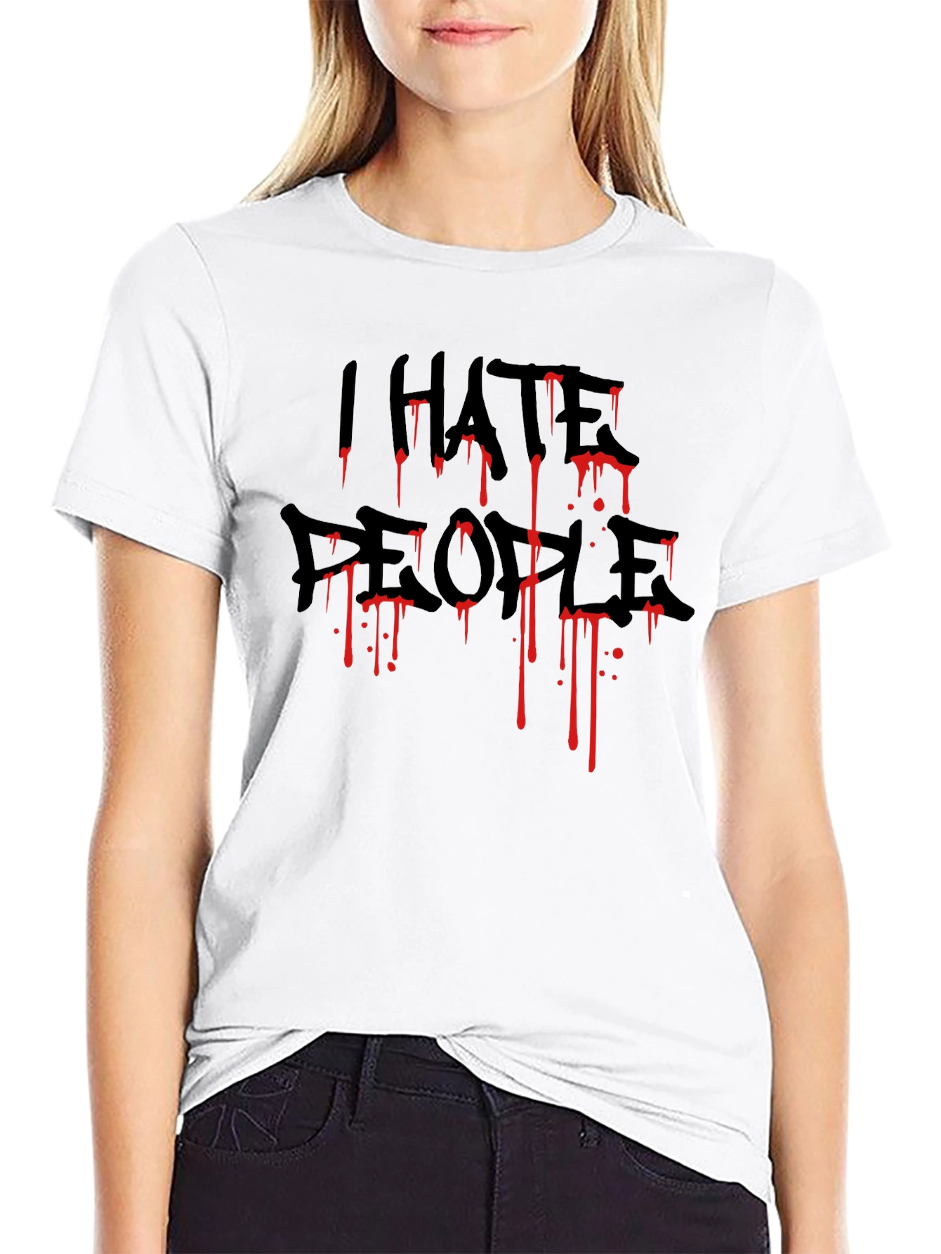 I HATE PEOPLE Graphic Tee - Black