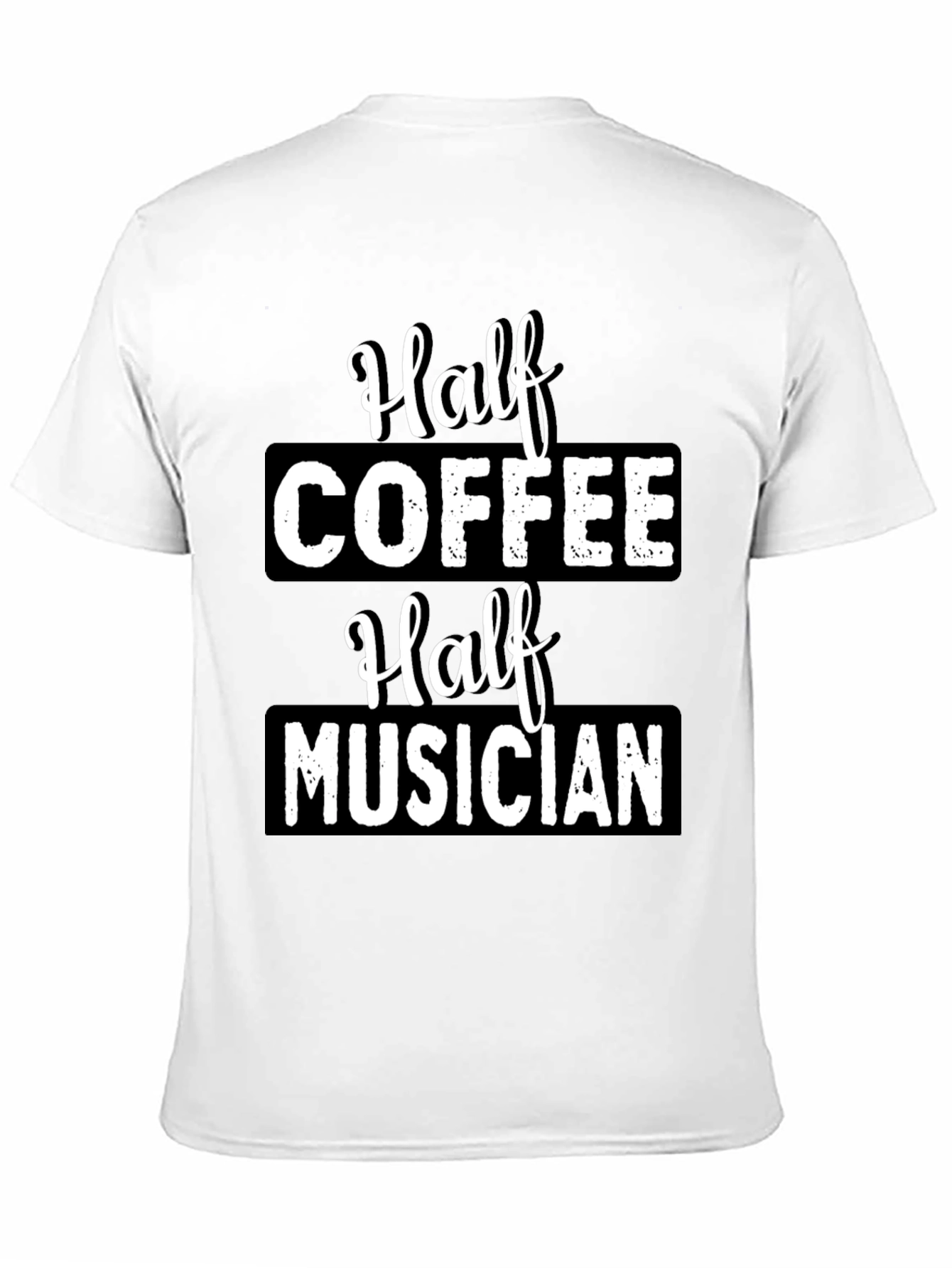 Half Coffee Half Musician Black Graphic T-Shirt