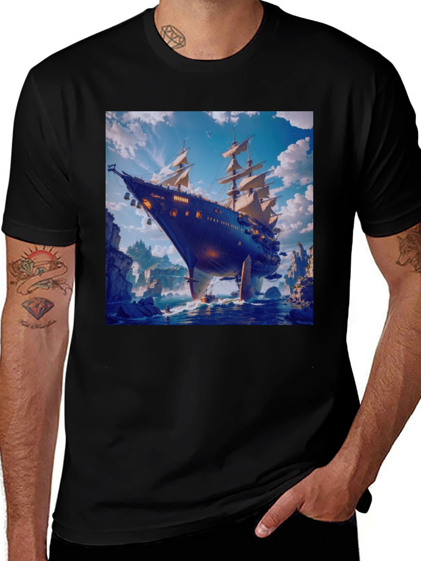 Steampunk Airship Graphic Tee