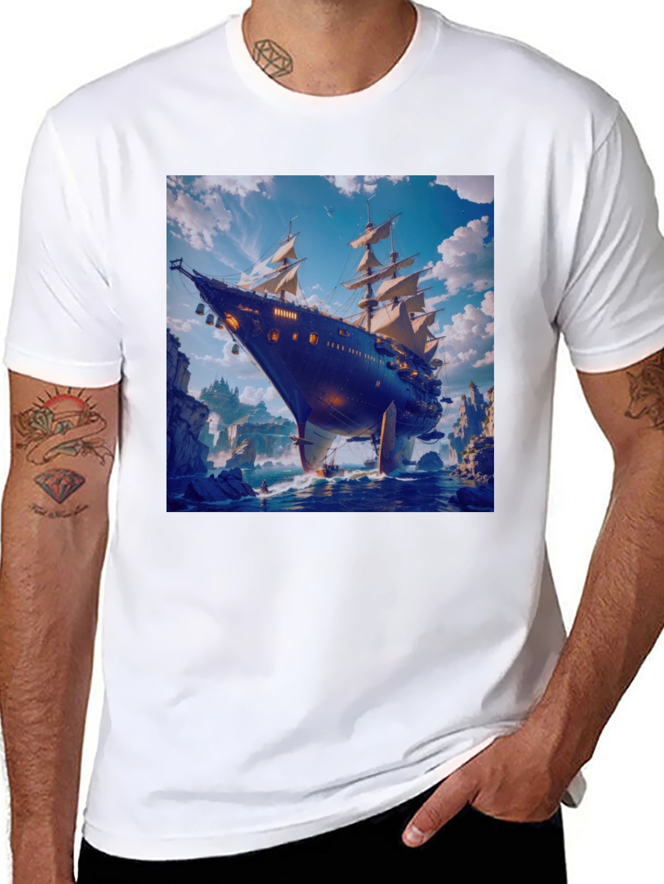 Steampunk Airship Graphic Tee