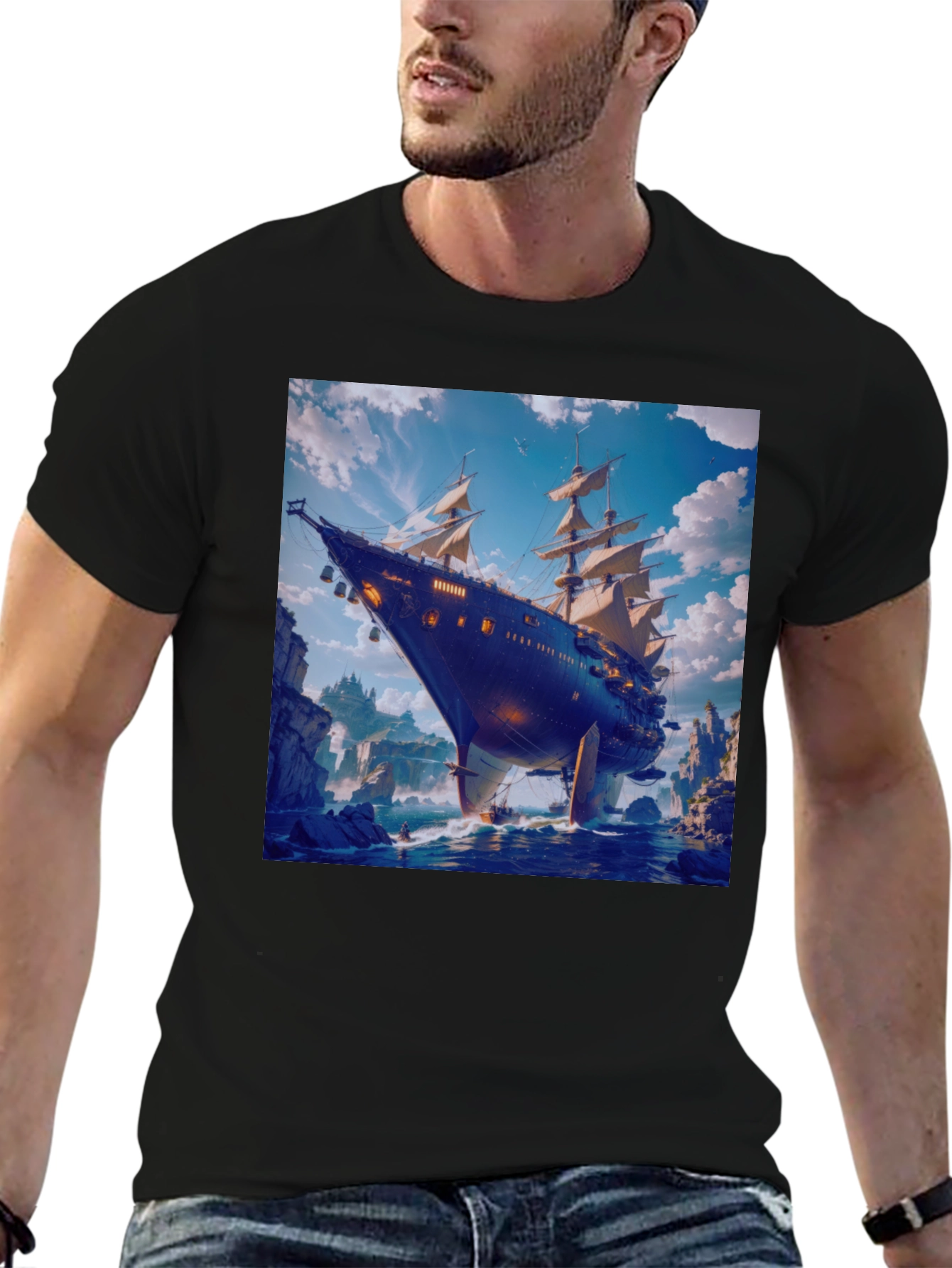 Steampunk Airship Graphic Tee