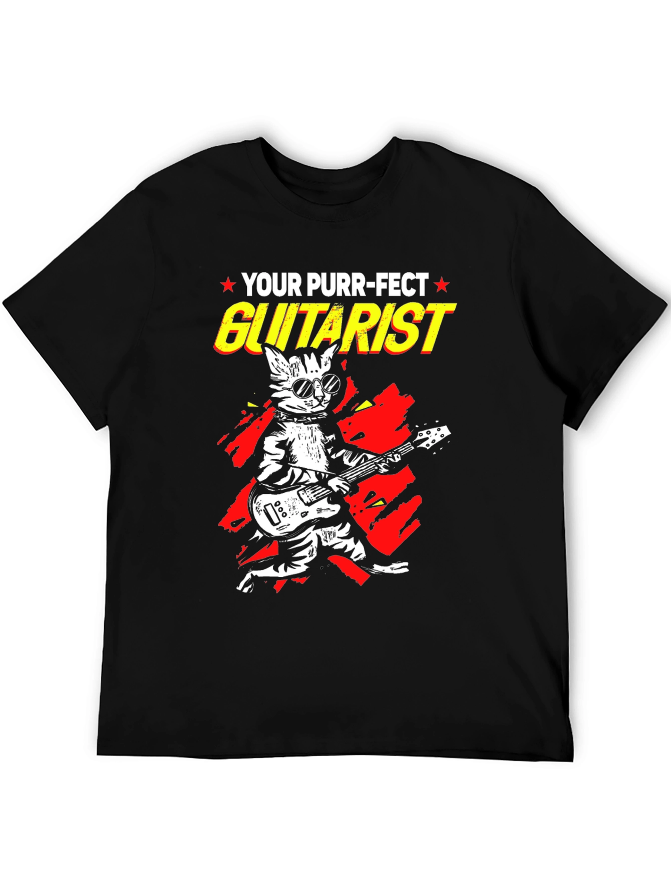 Purr-fect Guitarist Black Graphic Tee