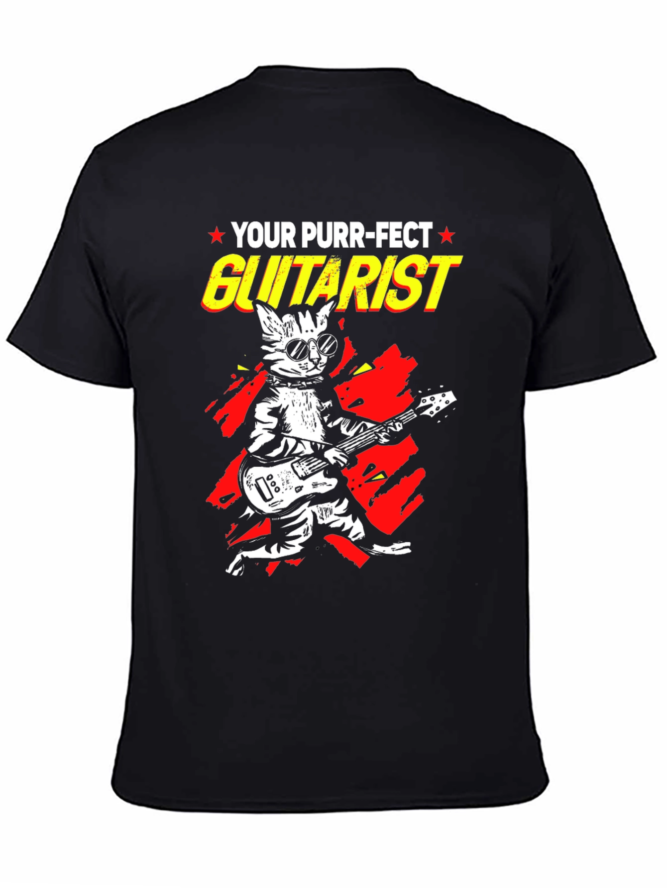 Purr-fect Guitarist Black Graphic Tee