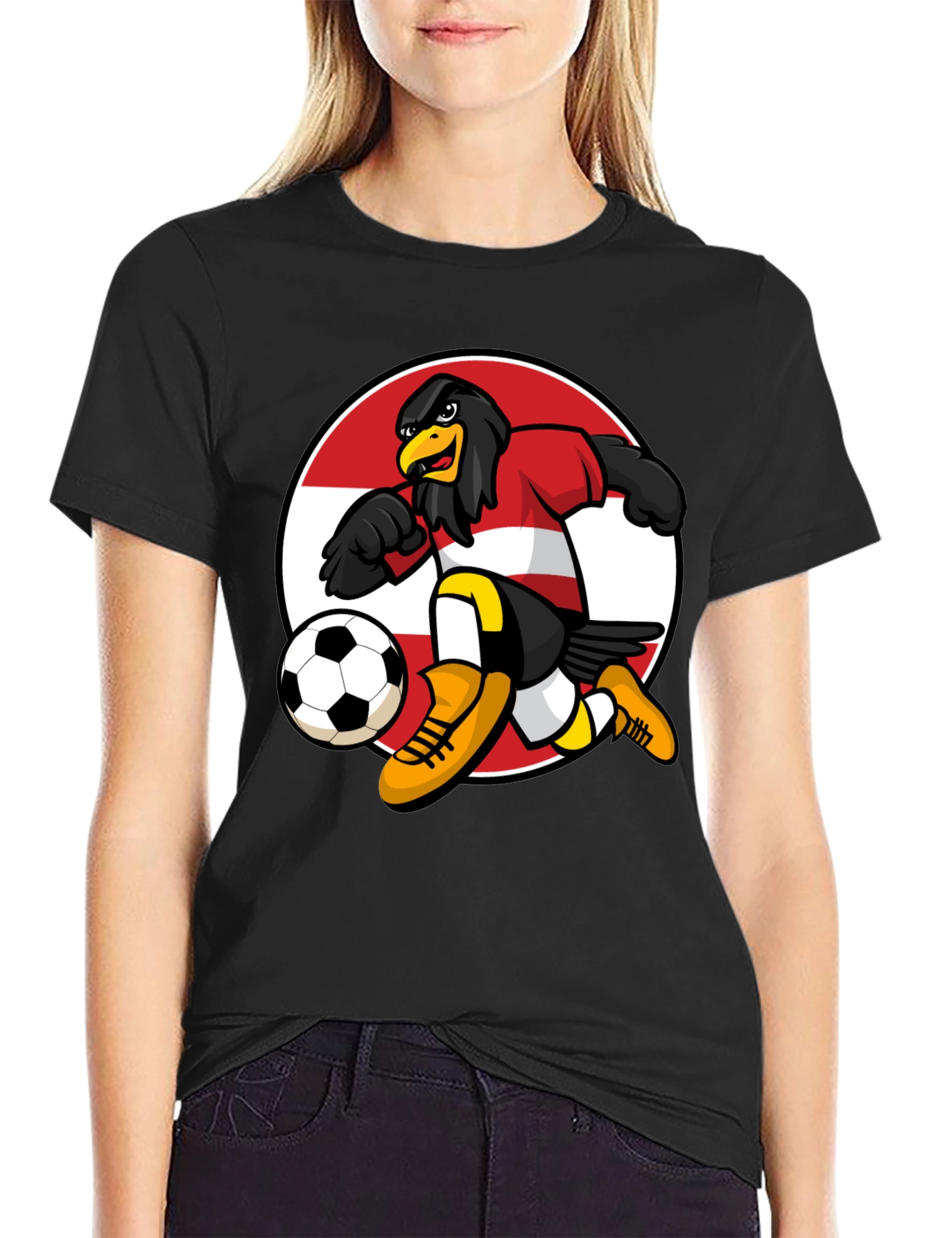 Austrian Eagle Soccer T-Shirt - Black