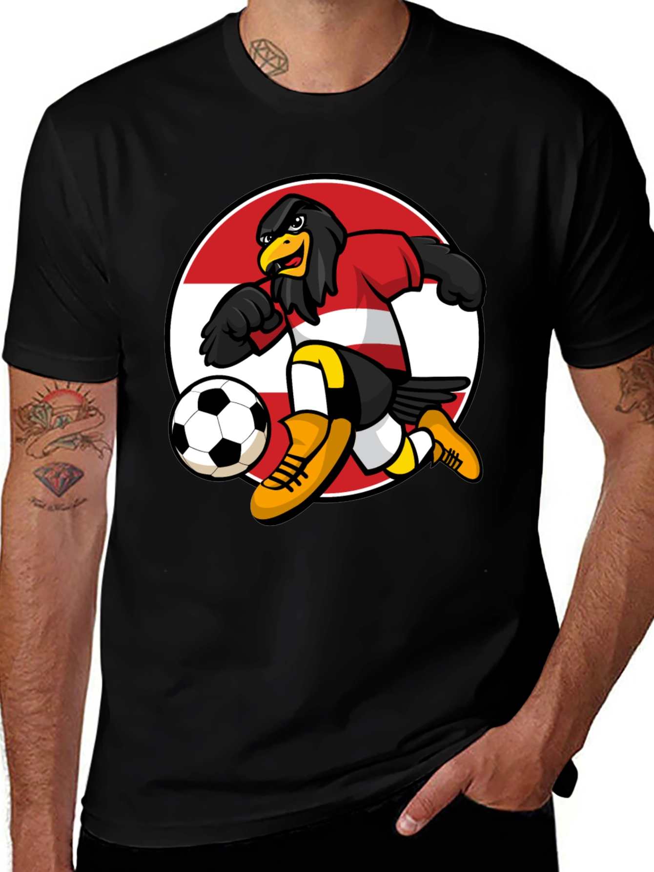 Austrian Eagle Soccer T-Shirt - Black