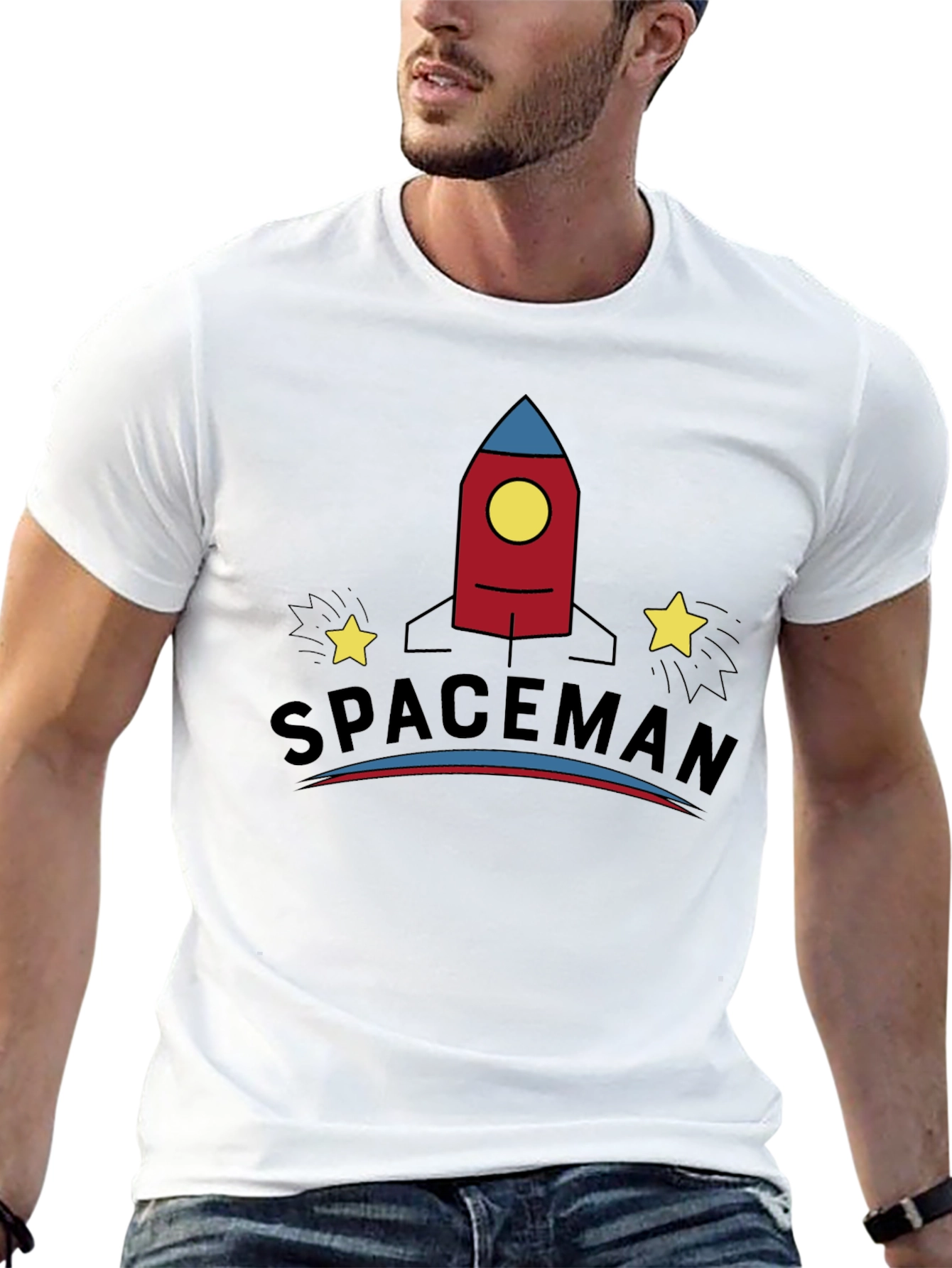 Spaceman Rocket Graphic Tee