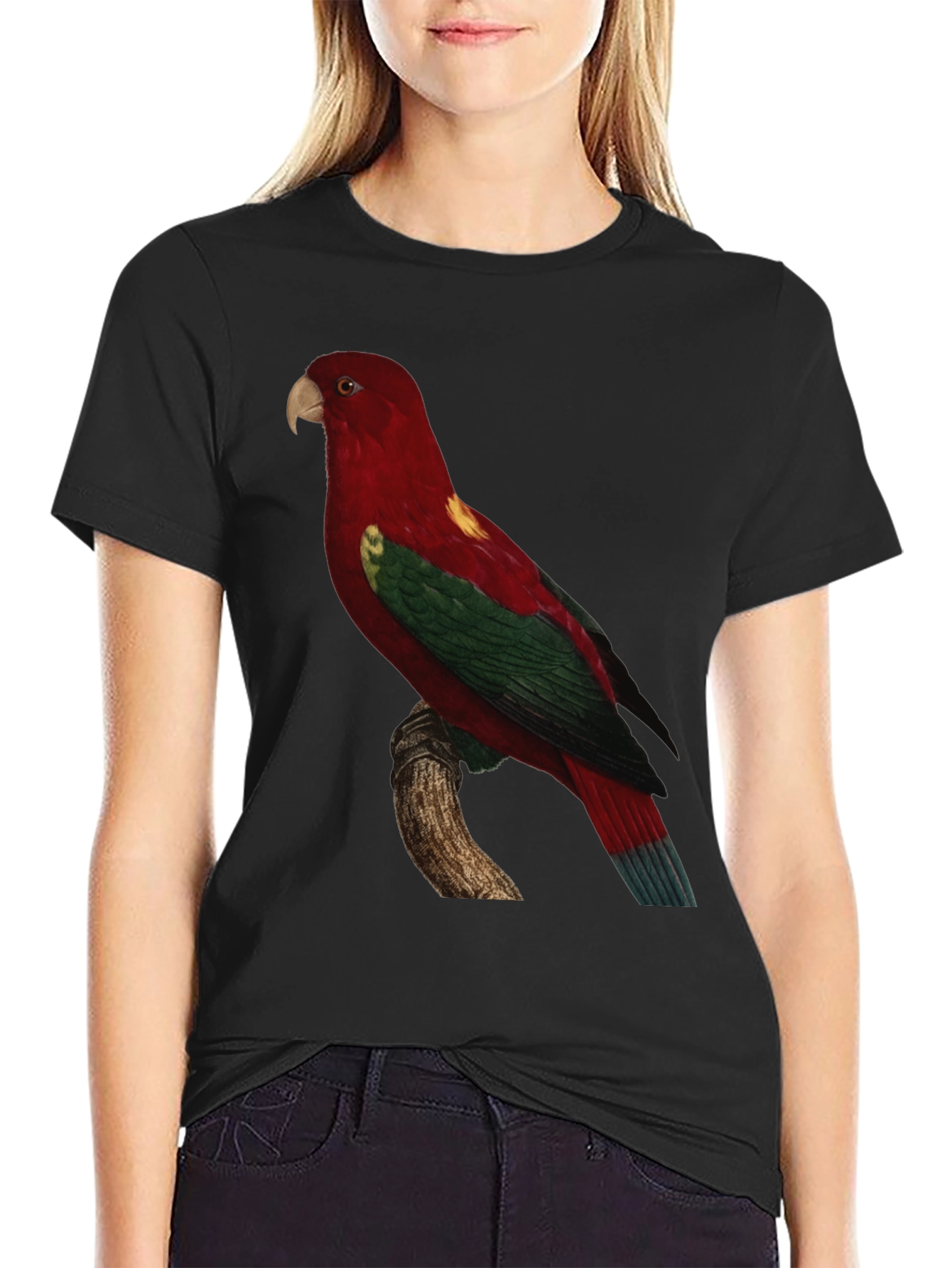 Parrot Print Crewneck T-Shirt