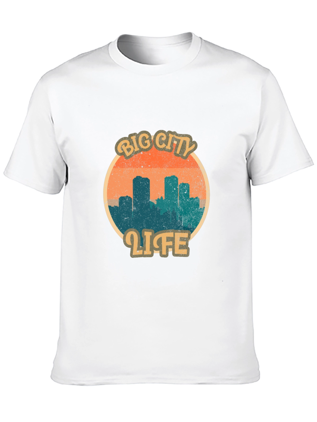 Retro Big City Life Graphic Tee - Black