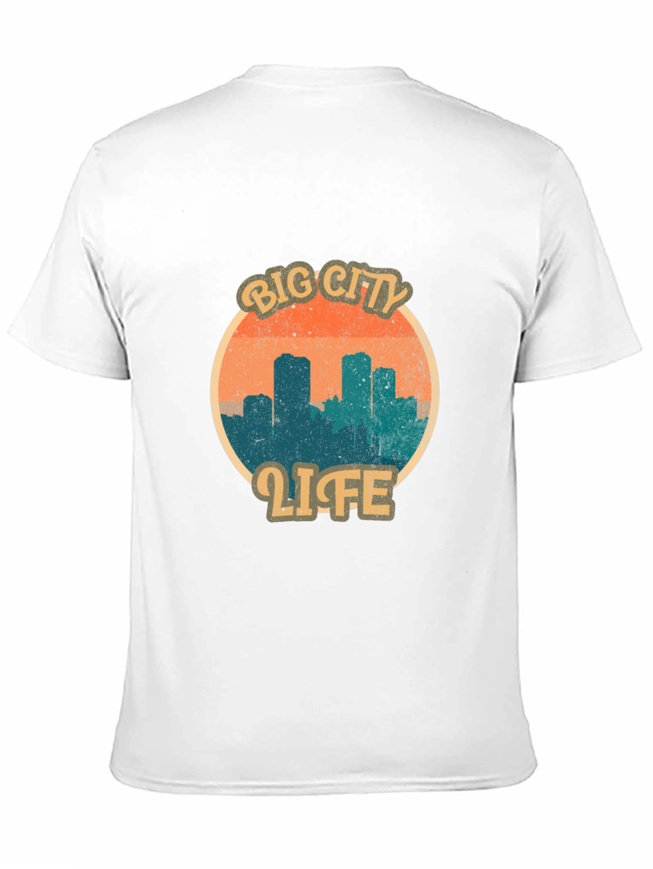 Retro Big City Life Graphic Tee - Black