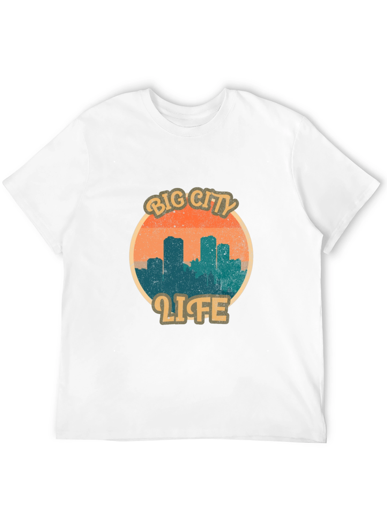 Retro Big City Life Graphic Tee - Black