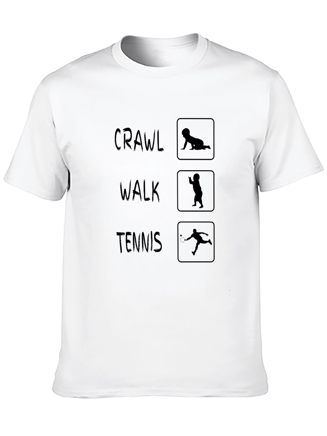 Crawl Walk Tennis Black Graphic Tee