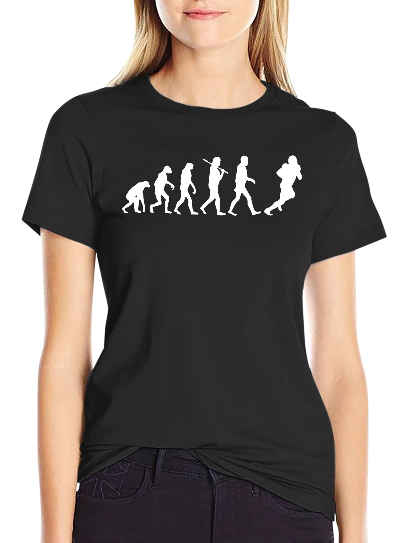 Evolution of a Football Player Black T-Shirt