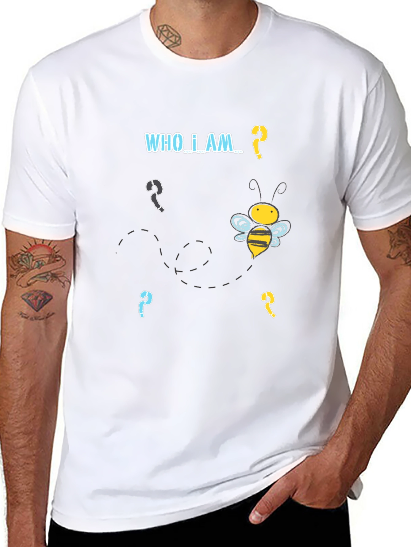 Who Am I Bee T-Shirt - Black Graphic Tee